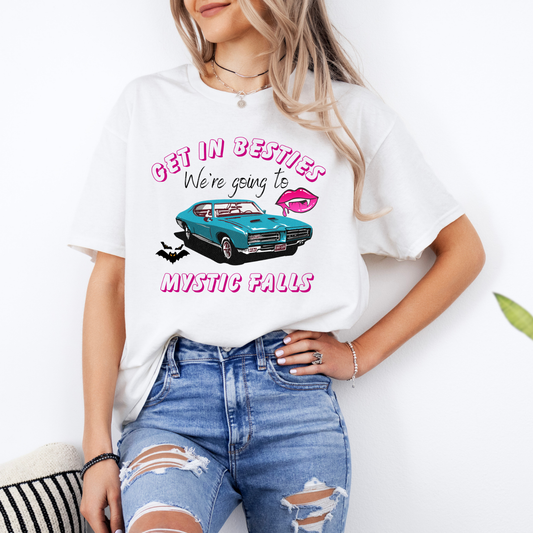 "GET IN BESTIES WE'RE GOING TO MYSTIC FALLS"