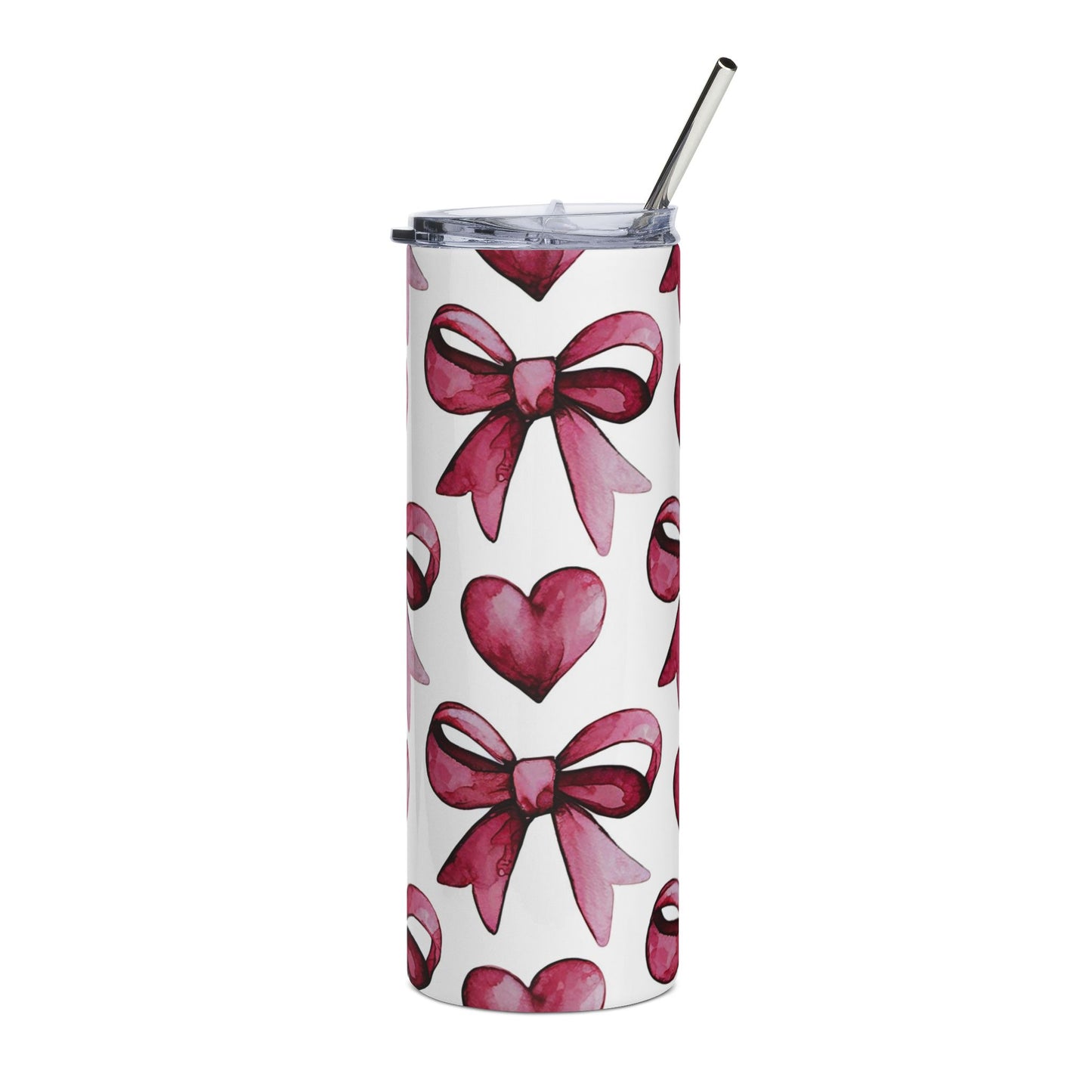 20oz Valentine Hearts & Bows Stainless Steel Tumbler