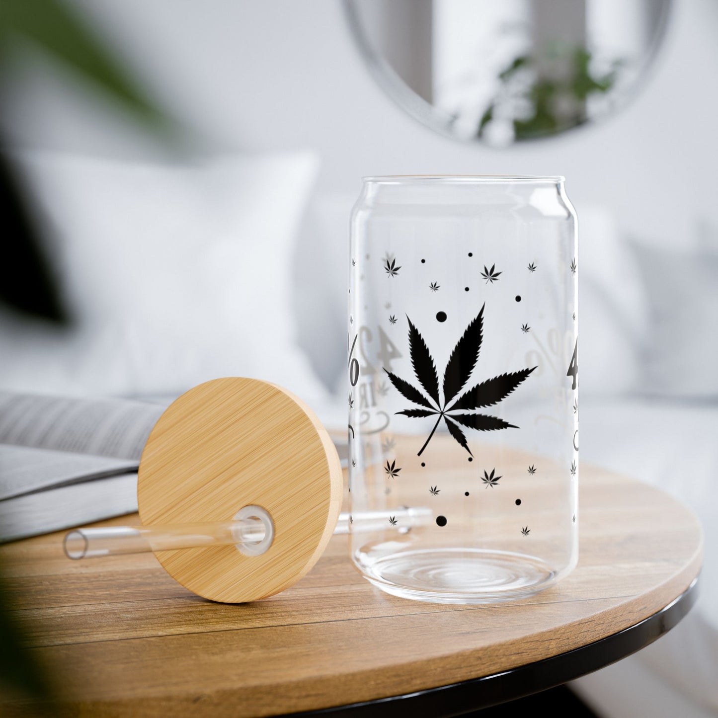 420% Irish 16oz Glass Sipper with Straw