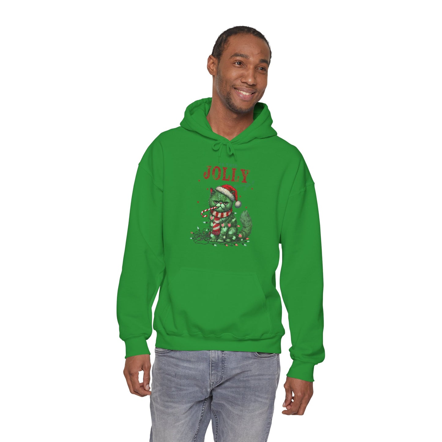 Holiday Dino Hoodie - "Be Jolly" Cute Christmas T-Rex Sweatshirt