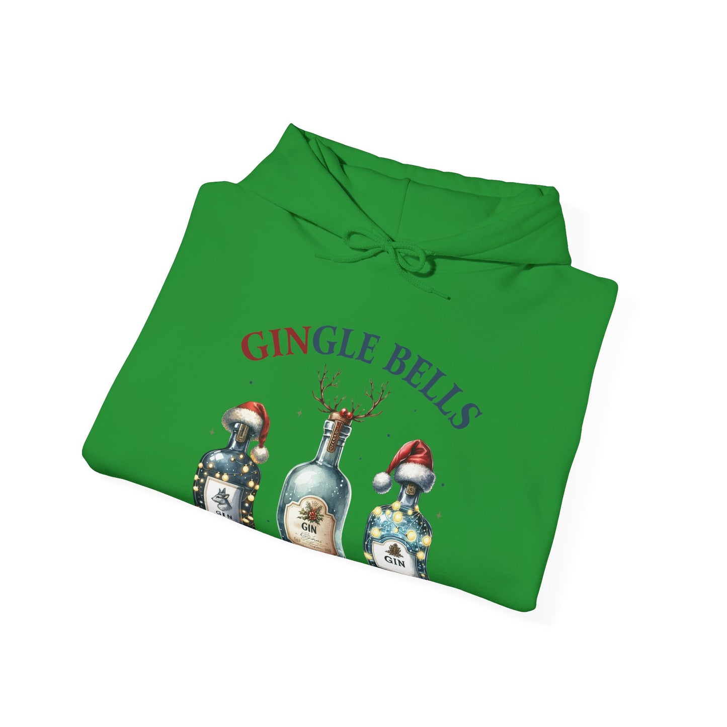 Hoodie — "Gingle Bells" Festive Bottle Christmas Hooded Sweatshirt