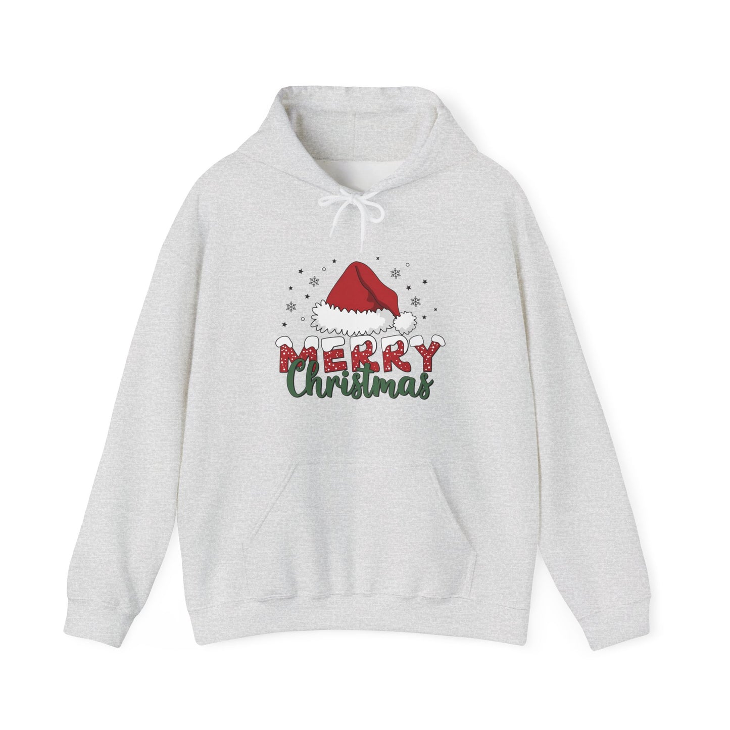 Christmas Hoodie - 'Merry Christmas' Santa Hat Holiday Sweatshirt