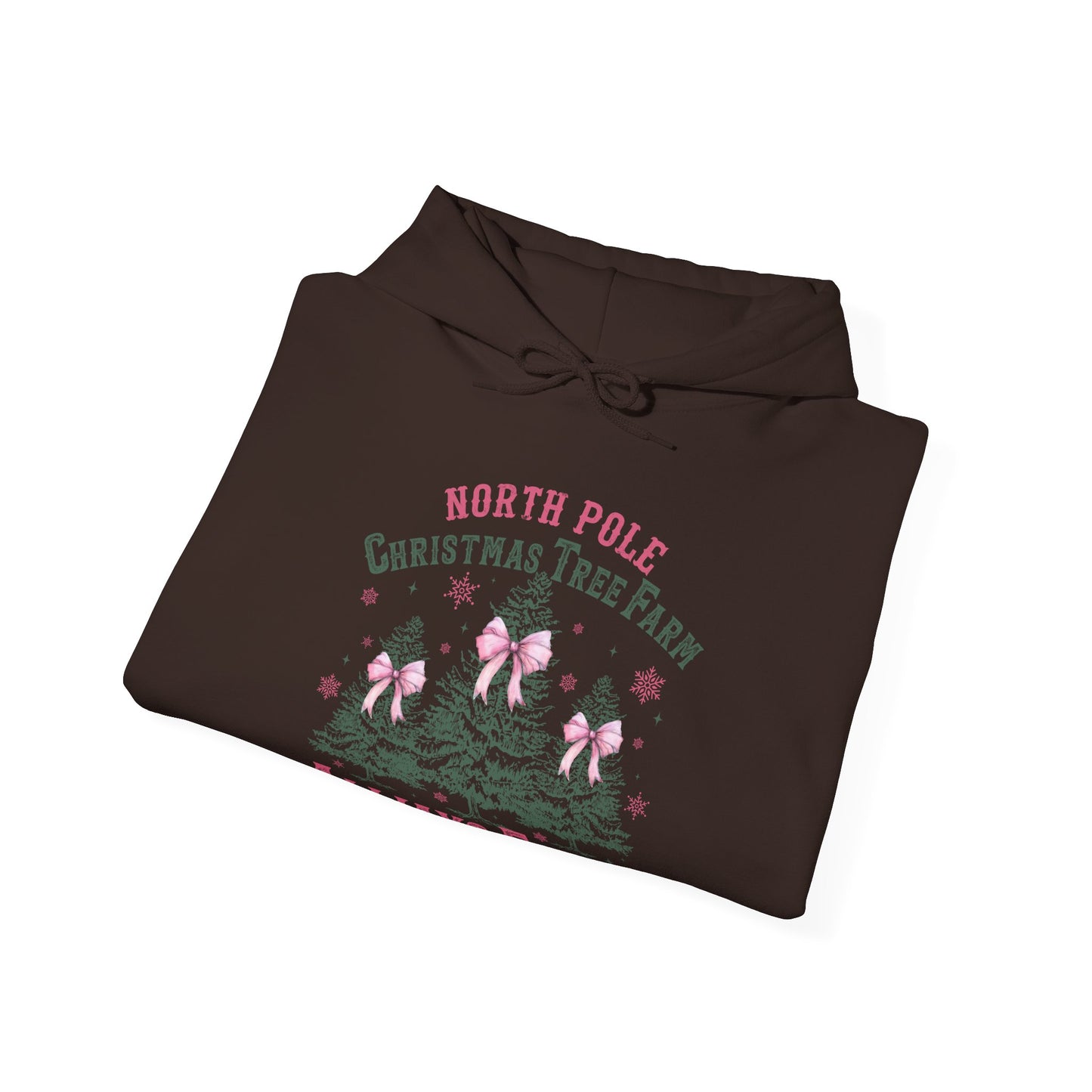 Christmas Tree Farm Hoodie - "North Pole Christmas Tree Farm Always Fresh" Cozy Holiday Pullover
