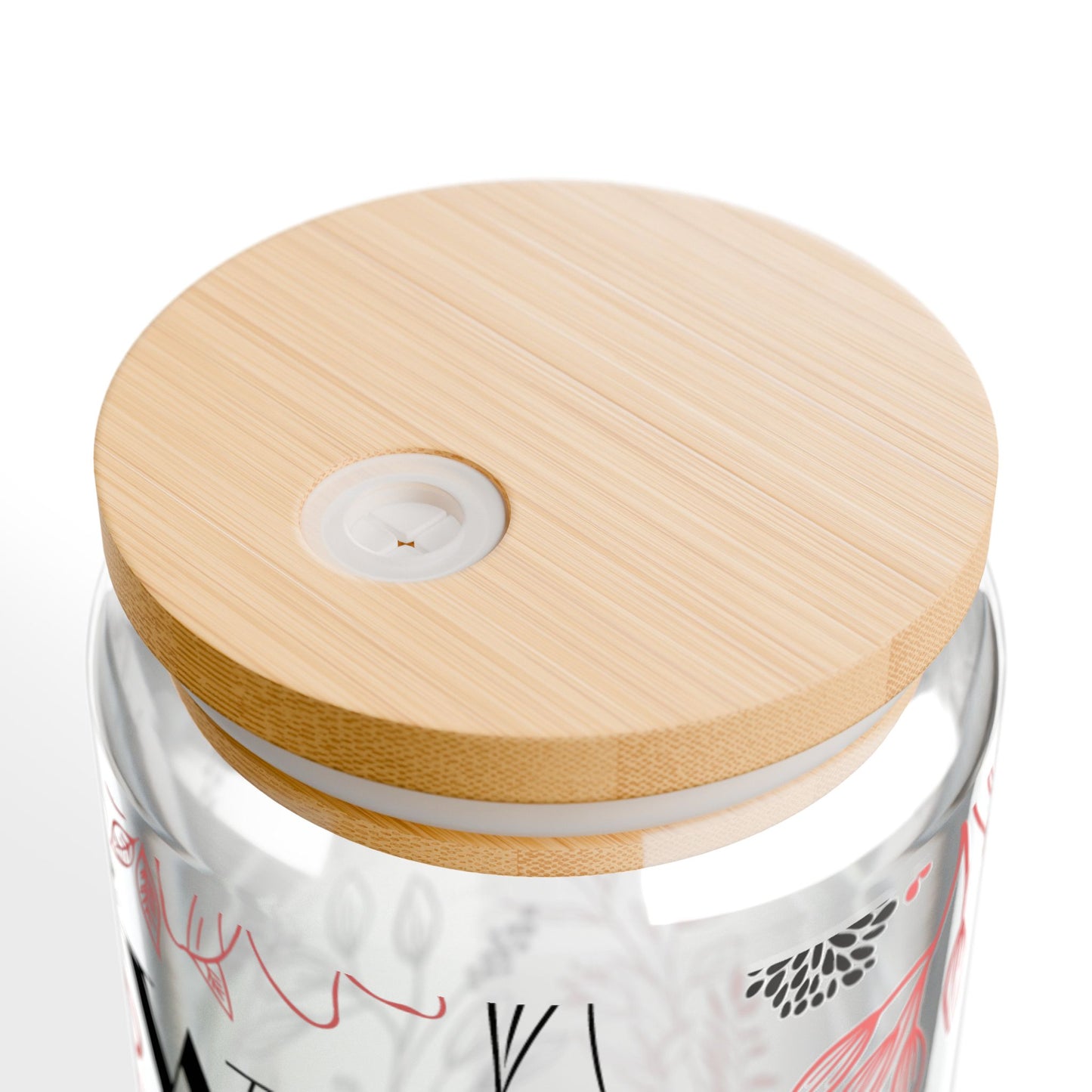 Wife Boss Mom 16oz Glass Sipper Jar with Straw — Floral Mom Life Gift