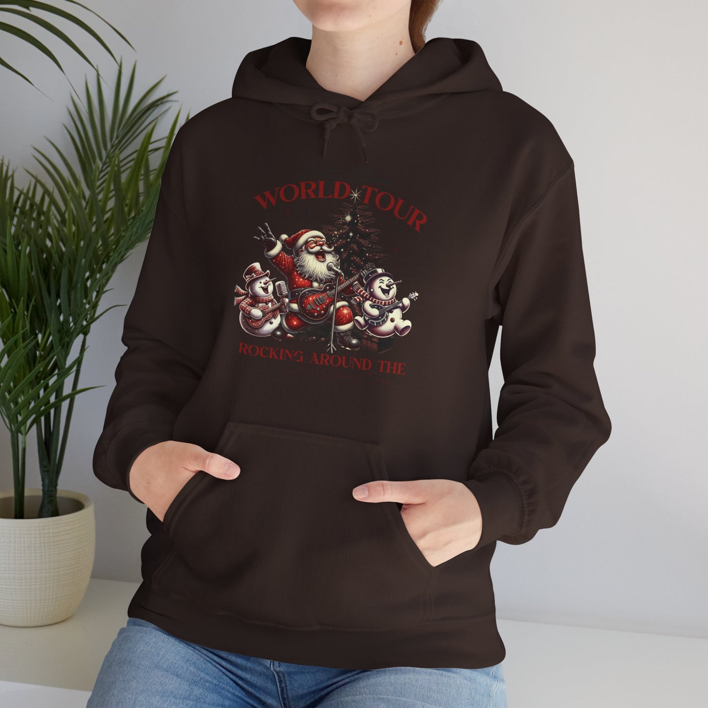 Santa Claus World Tour Hoodie — 'Rocking Around the' Christmas Sweatshirt