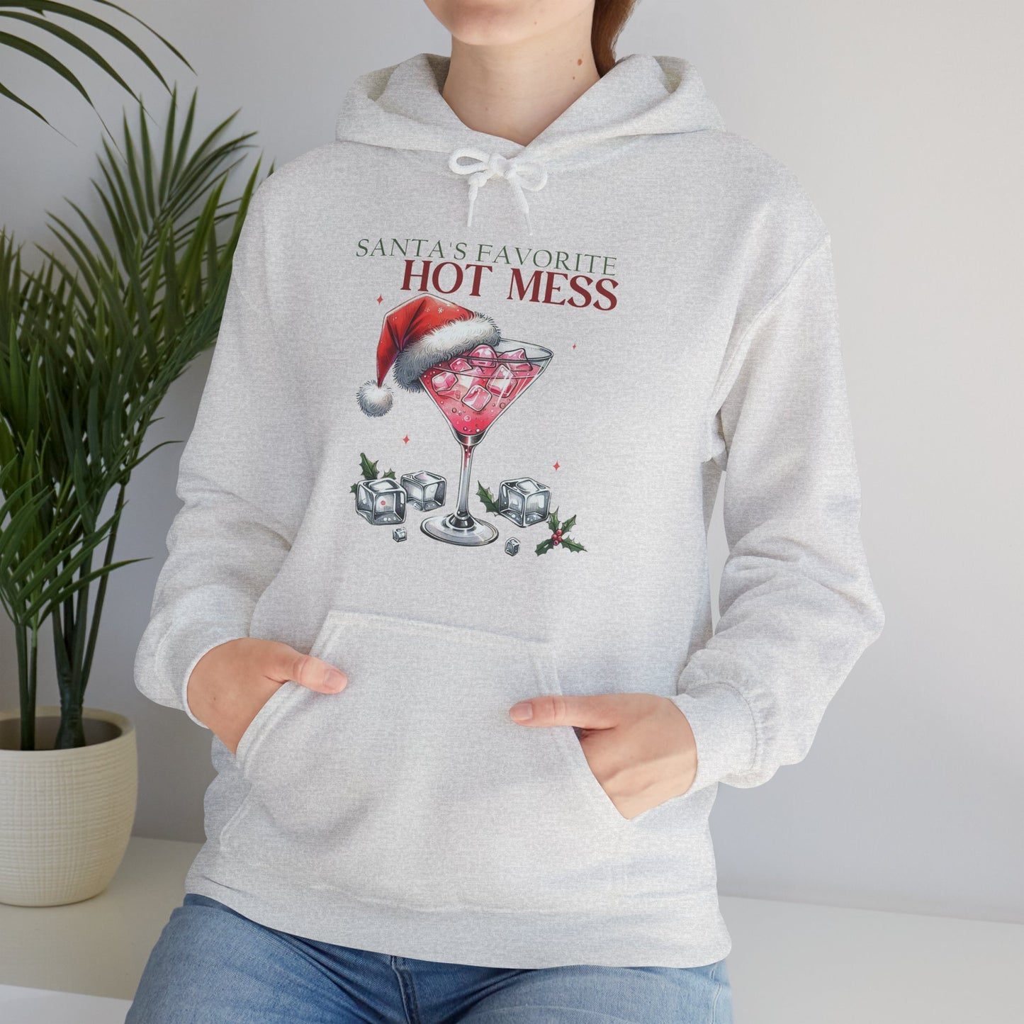 Christmas 'Hot Mess' Cocktail Hoodie — Funny Holiday Party Sweatshirt