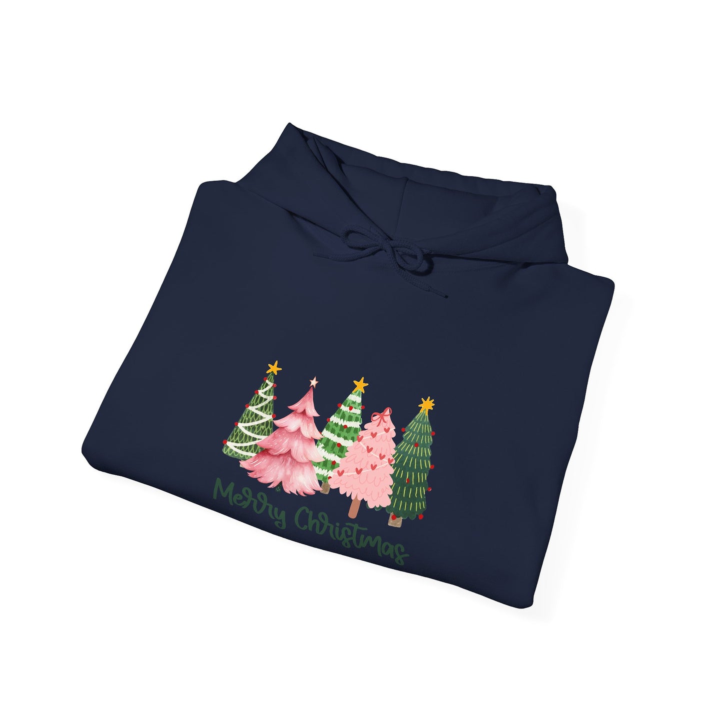 Christmas Tree Cluster Hoodie – "Merry Christmas" Festive Holiday Sweatshirt
