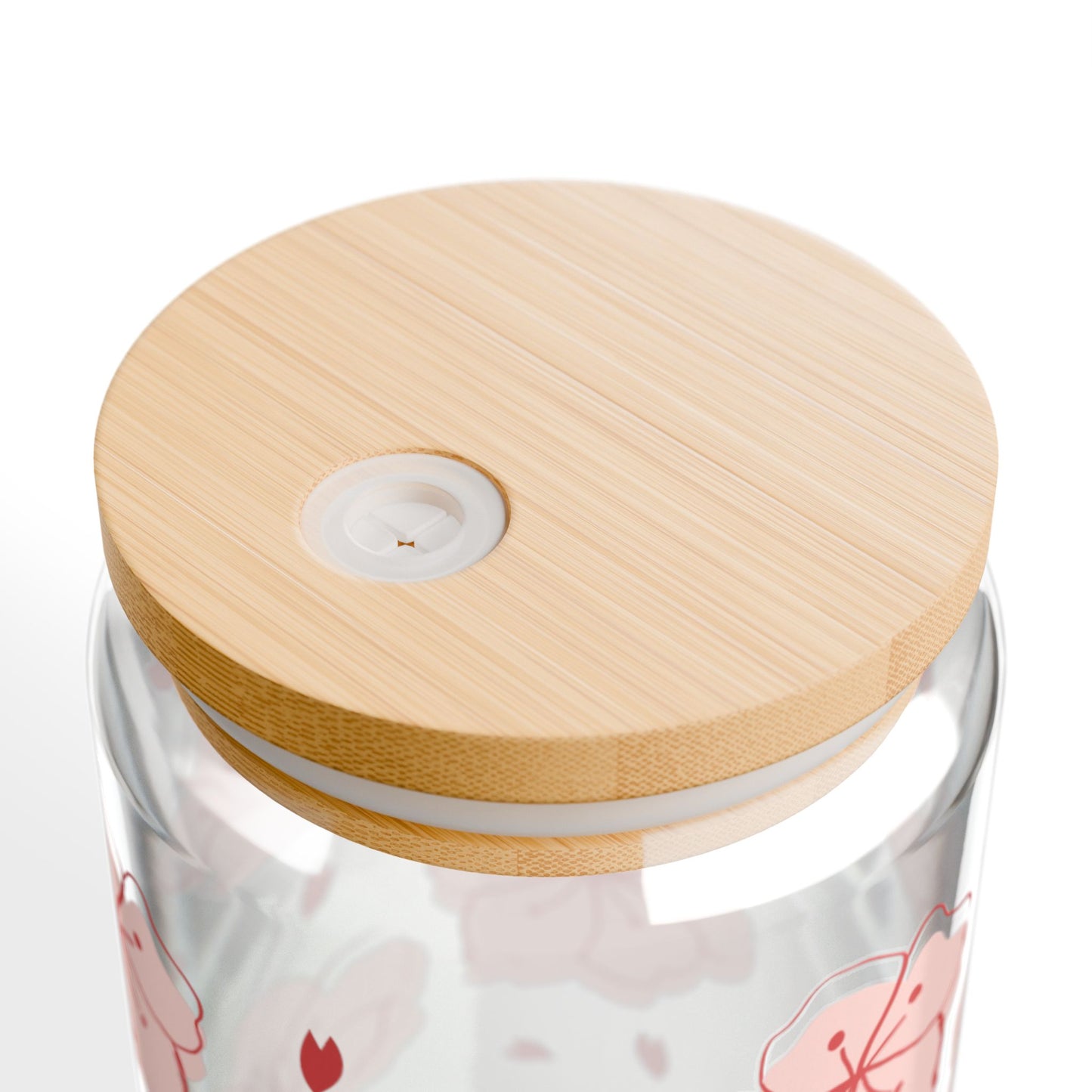 Cherry Blossom Glass Sipper, 16oz Floral Straw Tumbler