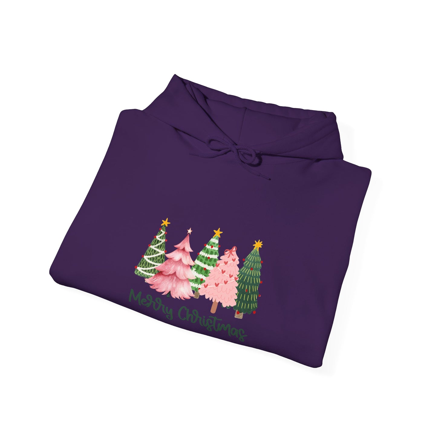 Christmas Tree Cluster Hoodie – "Merry Christmas" Festive Holiday Sweatshirt
