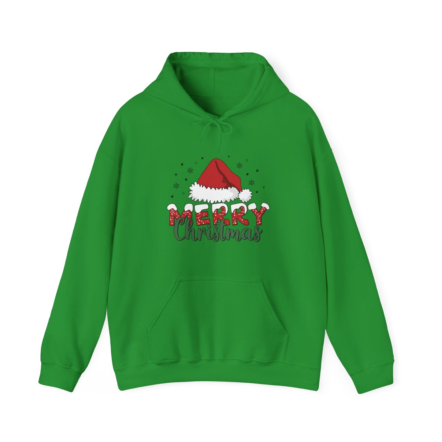 Christmas Hoodie - 'Merry Christmas' Santa Hat Holiday Sweatshirt