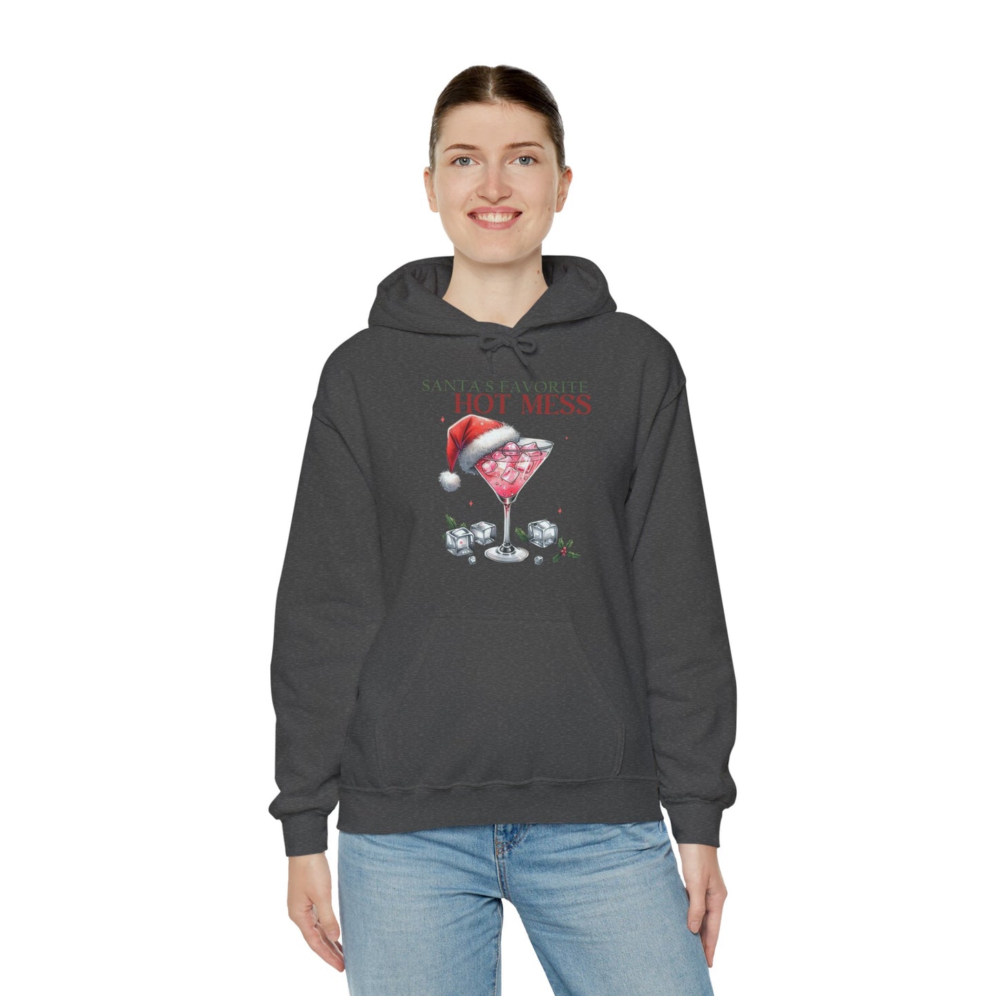 Christmas 'Hot Mess' Cocktail Hoodie — Funny Holiday Party Sweatshirt