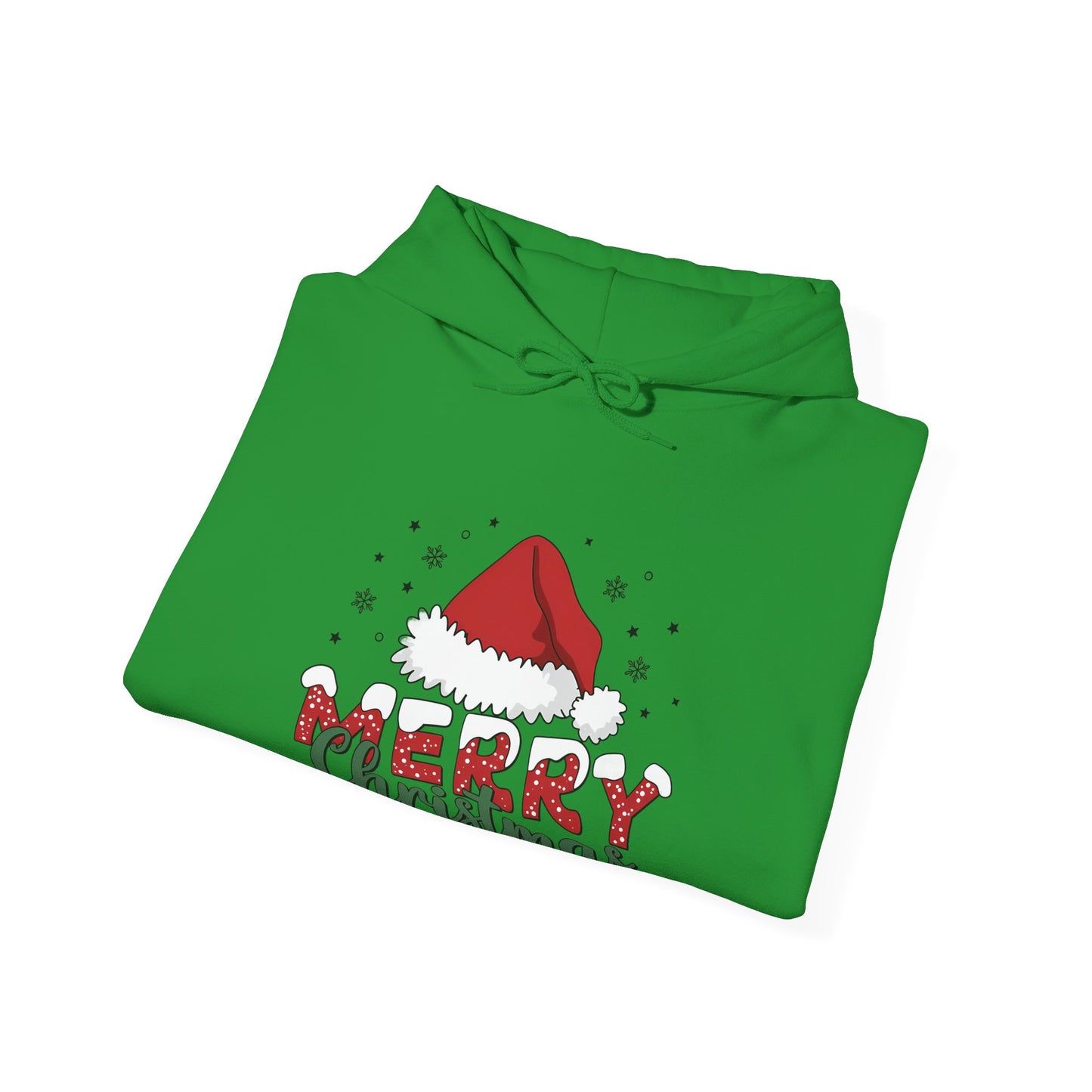 Christmas Hoodie - 'Merry Christmas' Santa Hat Holiday Sweatshirt