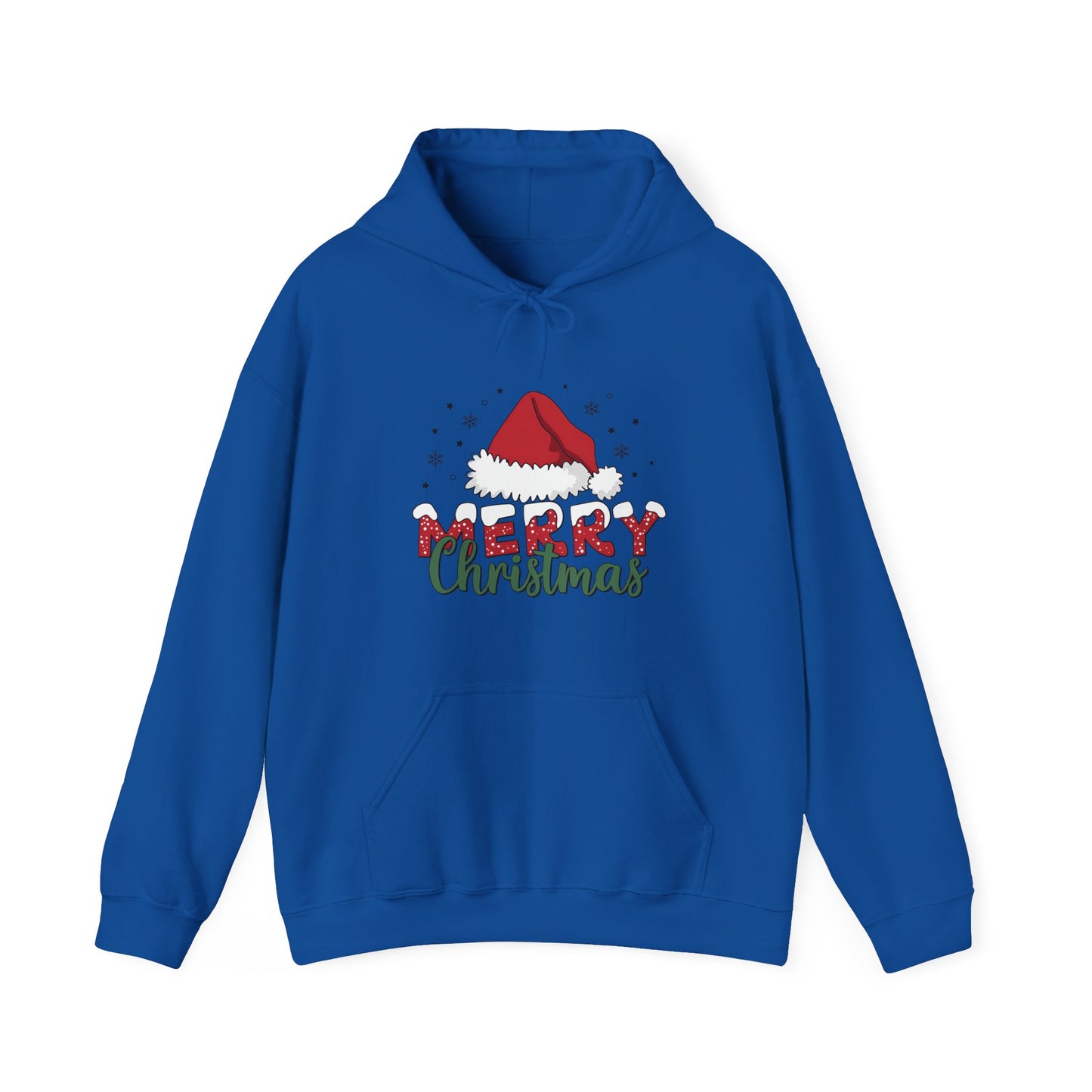 Christmas Hoodie - 'Merry Christmas' Santa Hat Holiday Sweatshirt