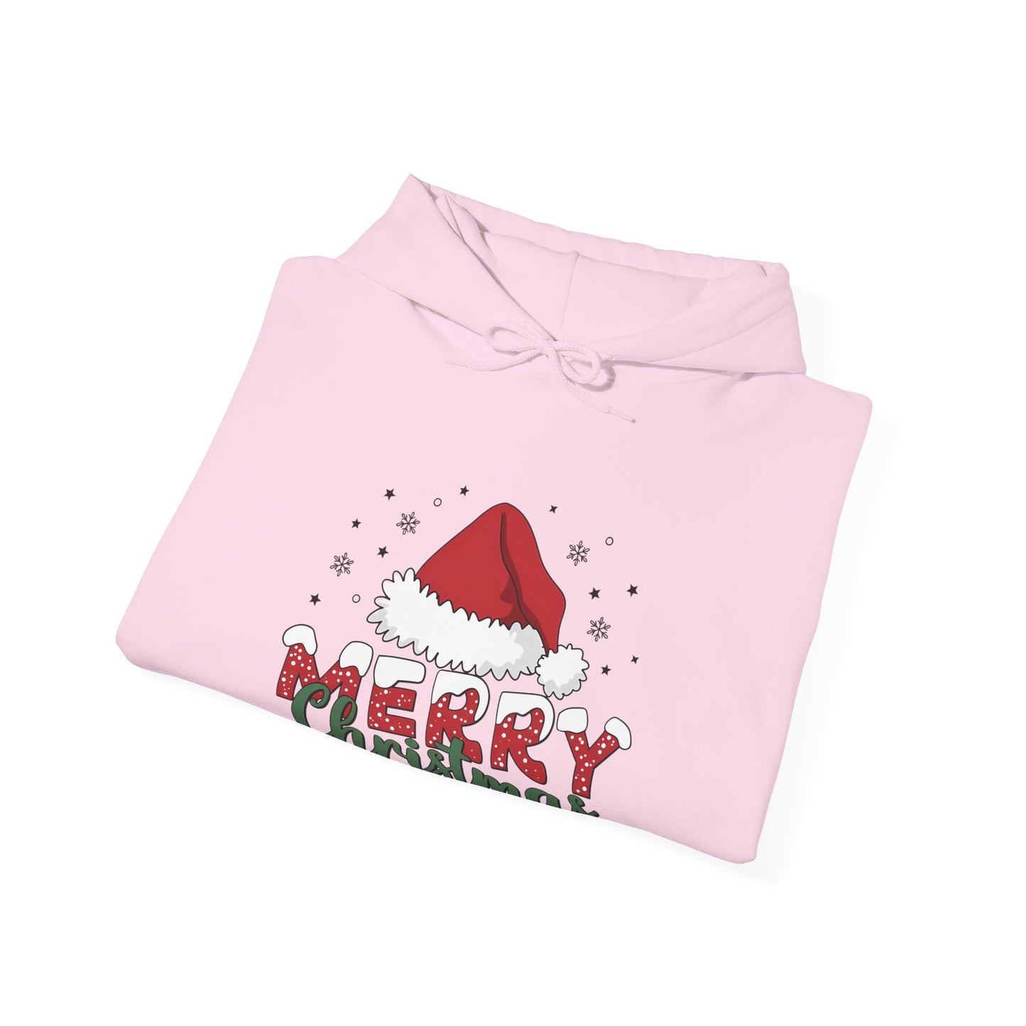 Christmas Hoodie - 'Merry Christmas' Santa Hat Holiday Sweatshirt