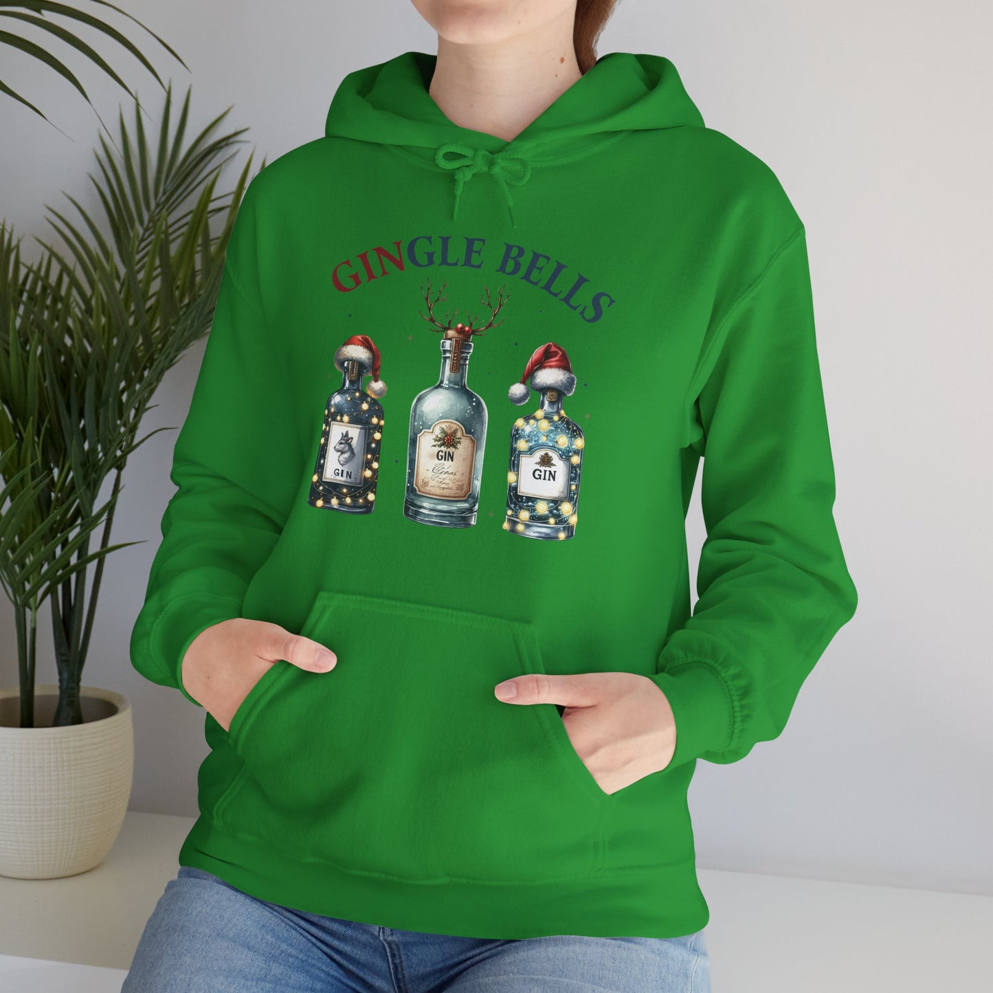 Hoodie — "Gingle Bells" Festive Bottle Christmas Hooded Sweatshirt