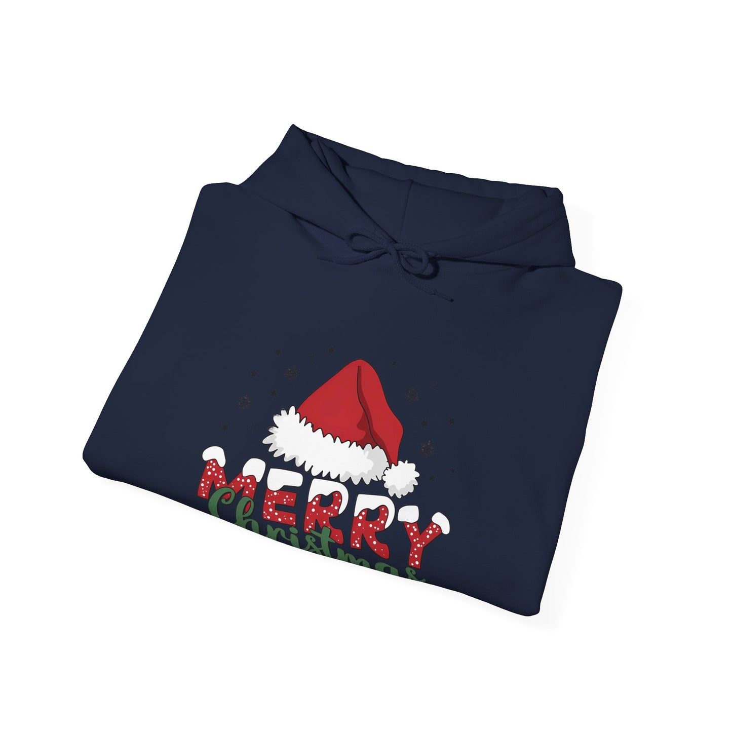Christmas Hoodie - 'Merry Christmas' Santa Hat Holiday Sweatshirt