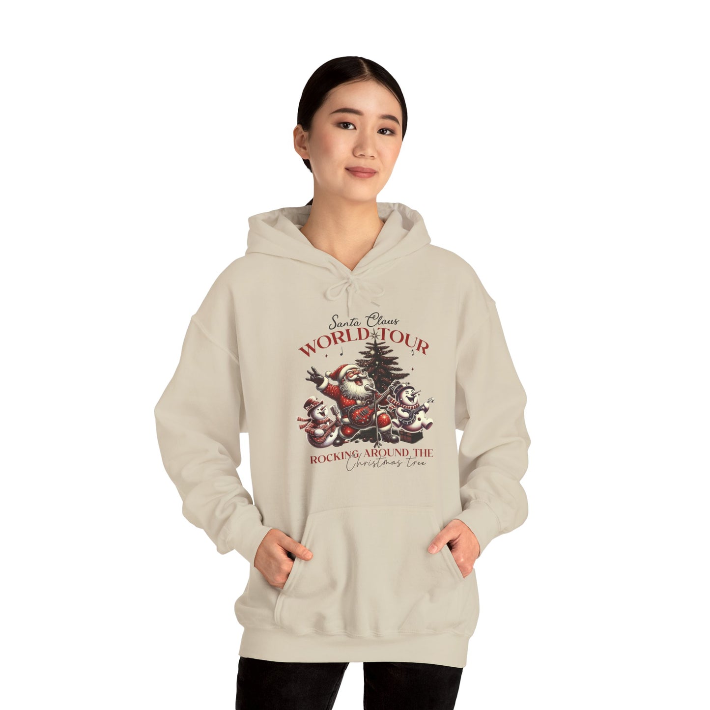 Santa Claus World Tour Hoodie — 'Rocking Around the' Christmas Sweatshirt