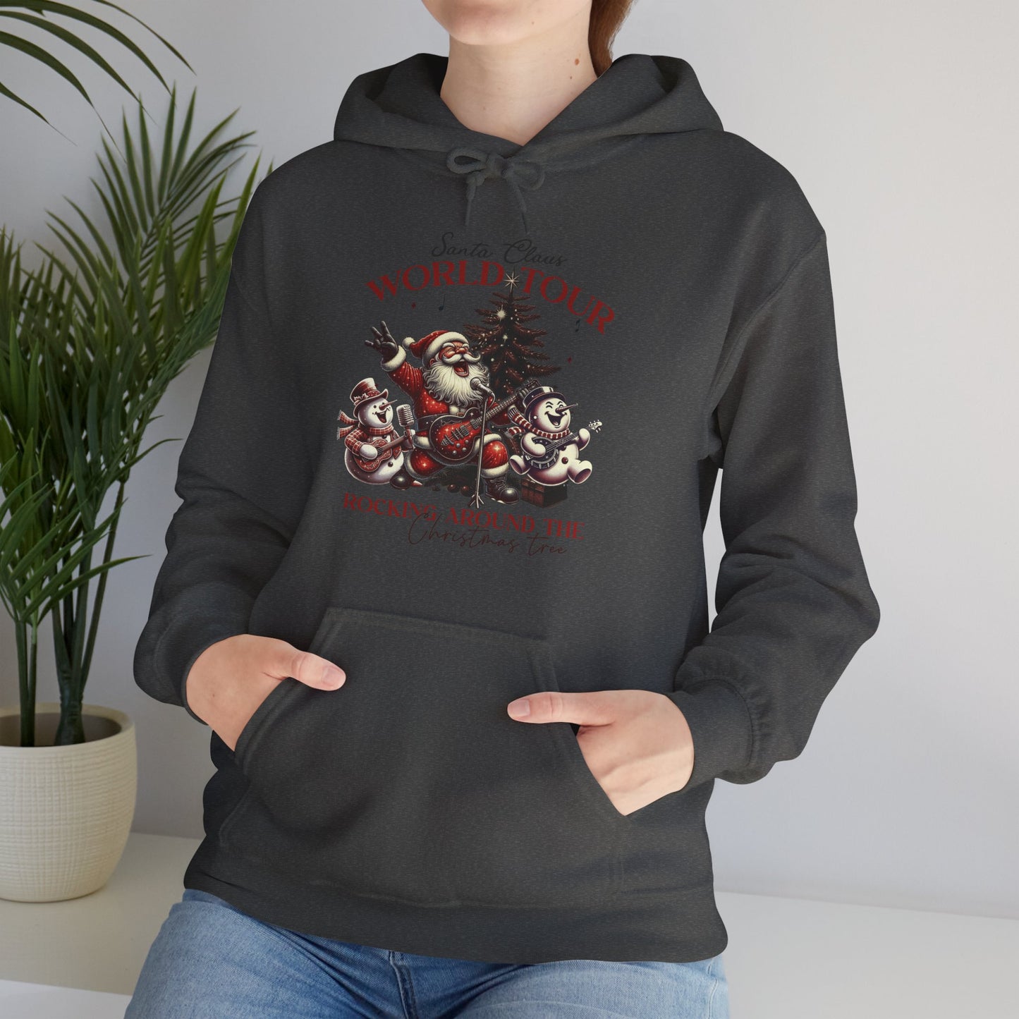 Santa Claus World Tour Hoodie — 'Rocking Around the' Christmas Sweatshirt