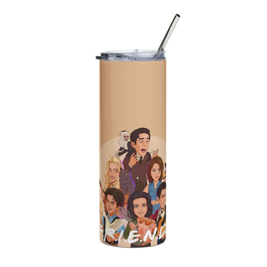 Friends TV Show Cartoon Character 20oz Stainless Steel Tumbler — Insulated Travel Cup