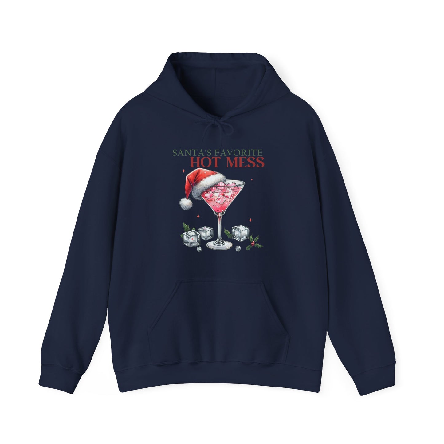 Christmas 'Hot Mess' Cocktail Hoodie — Funny Holiday Party Sweatshirt