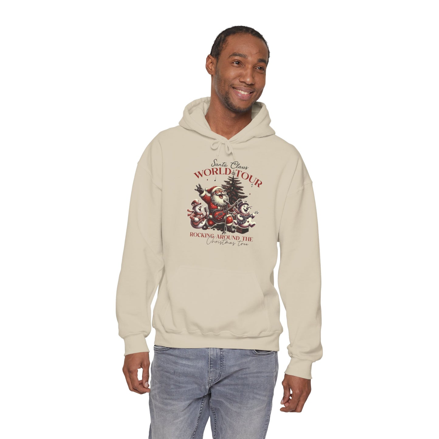 Santa Claus World Tour Hoodie — 'Rocking Around the' Christmas Sweatshirt