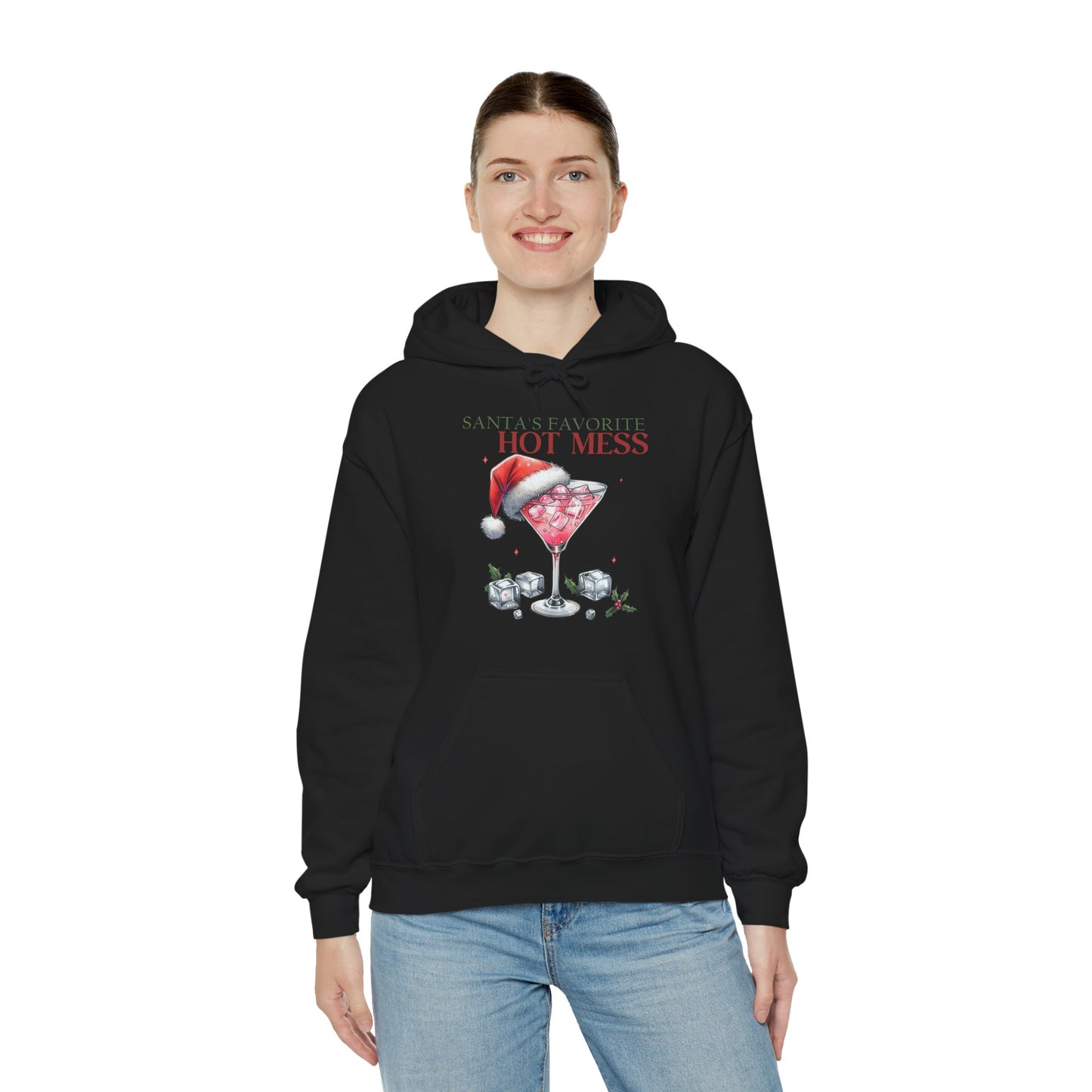 Christmas 'Hot Mess' Cocktail Hoodie — Funny Holiday Party Sweatshirt