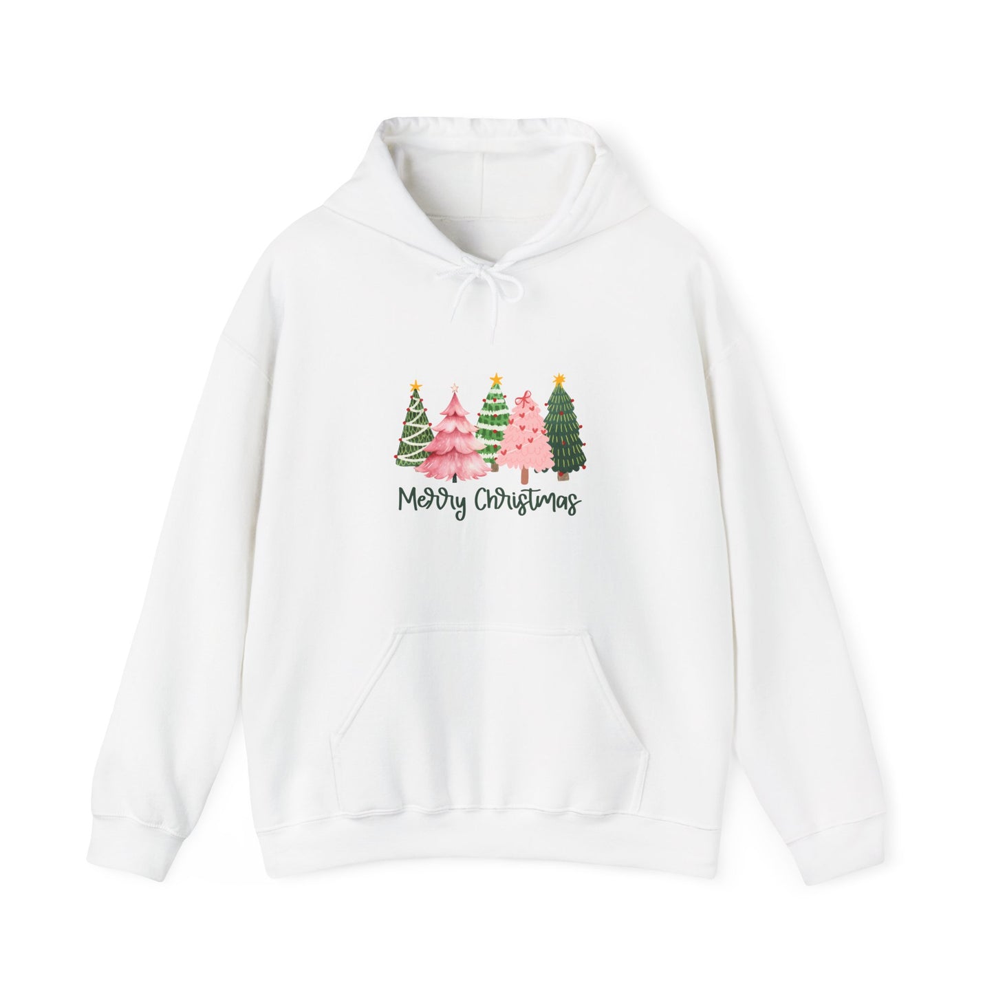 Christmas Tree Cluster Hoodie – "Merry Christmas" Festive Holiday Sweatshirt