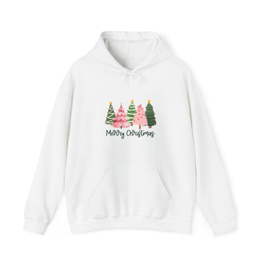 Christmas Tree Cluster Hoodie – "Merry Christmas" Festive Holiday Sweatshirt