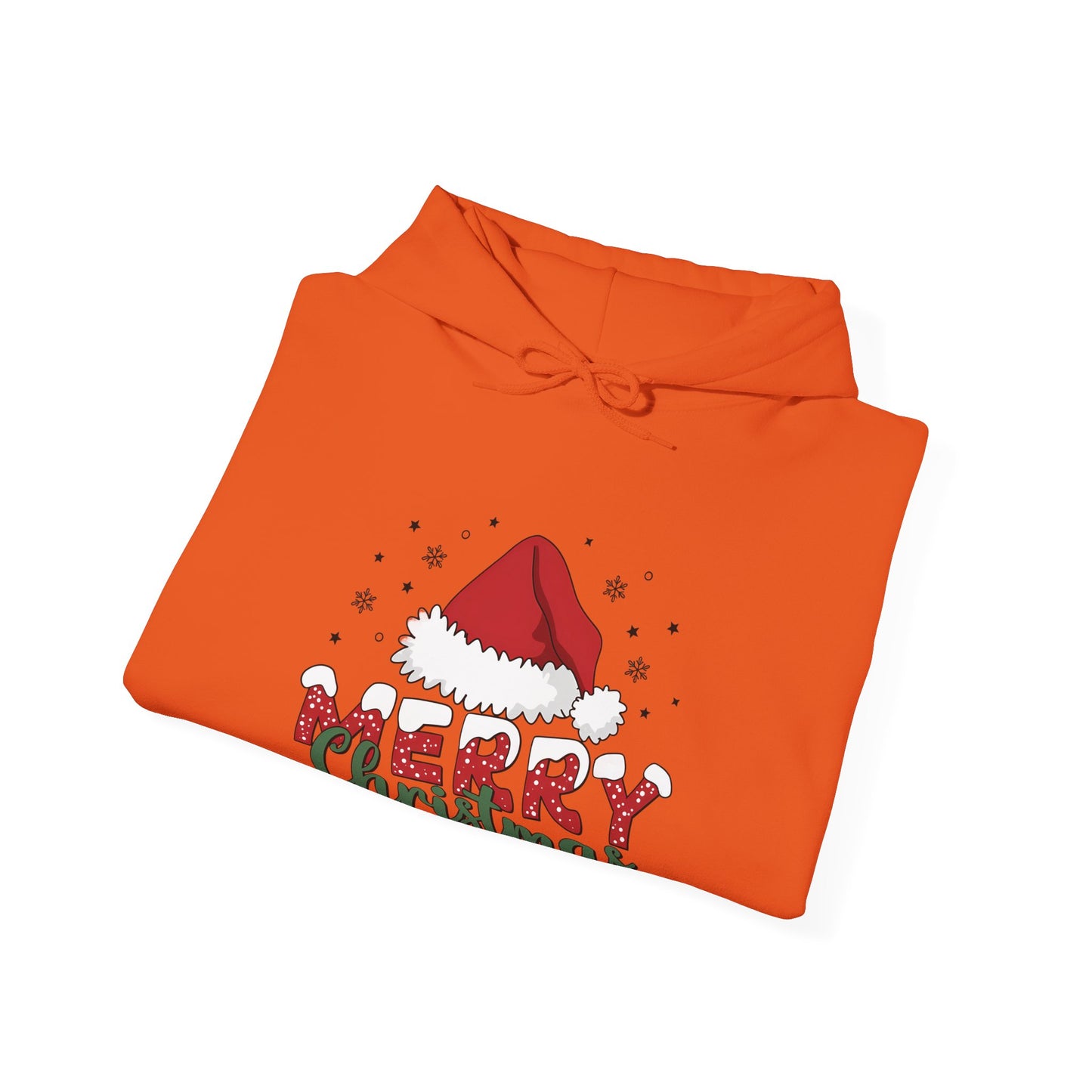 Christmas Hoodie - 'Merry Christmas' Santa Hat Holiday Sweatshirt