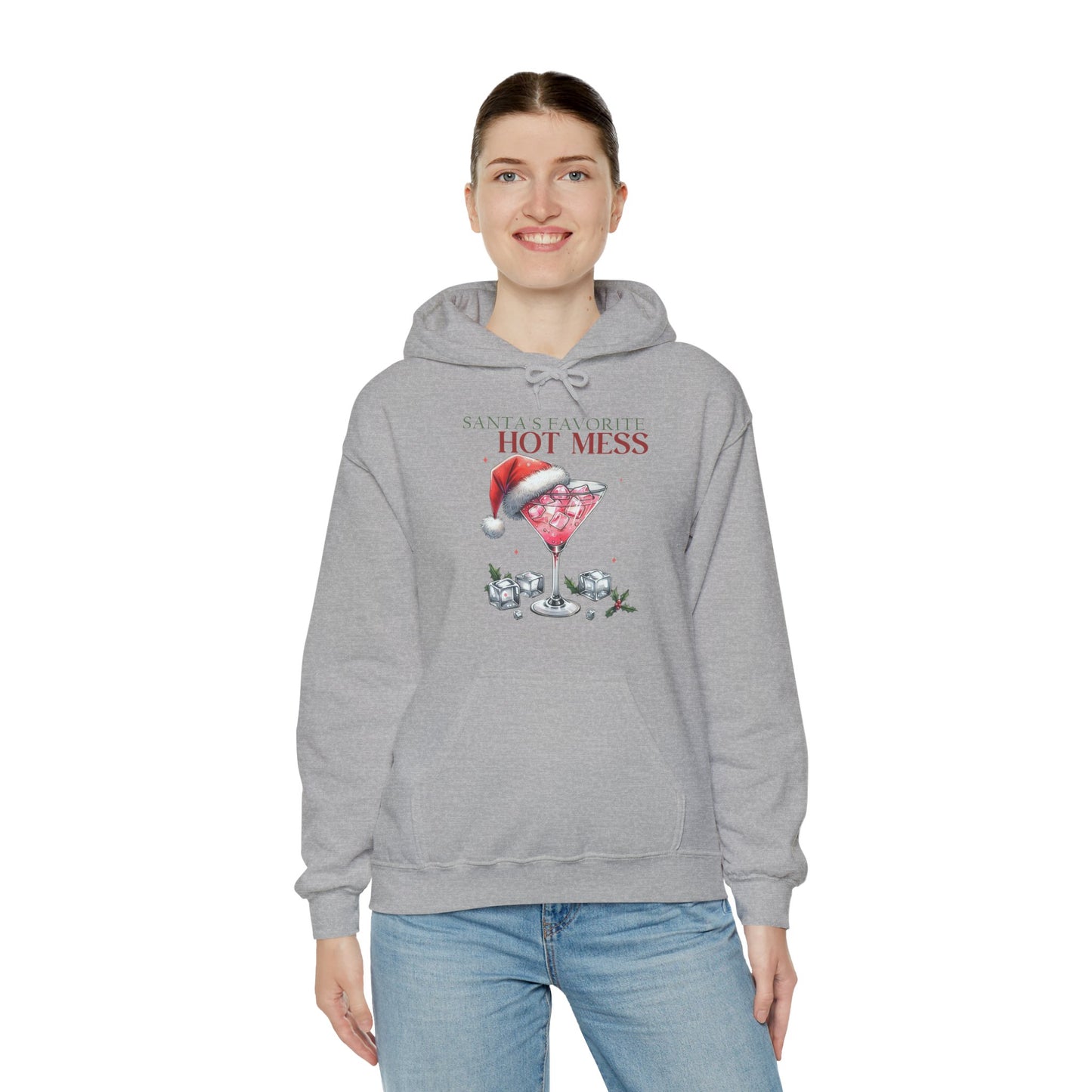 Christmas 'Hot Mess' Cocktail Hoodie — Funny Holiday Party Sweatshirt