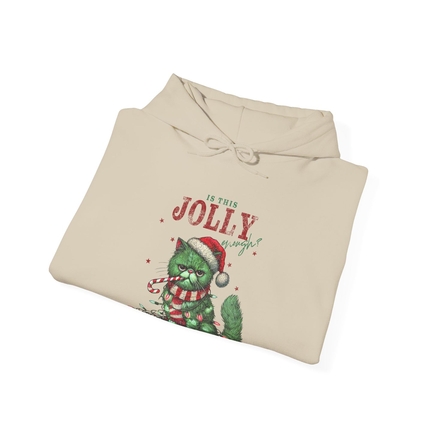 Holiday Dino Hoodie - "Be Jolly" Cute Christmas T-Rex Sweatshirt