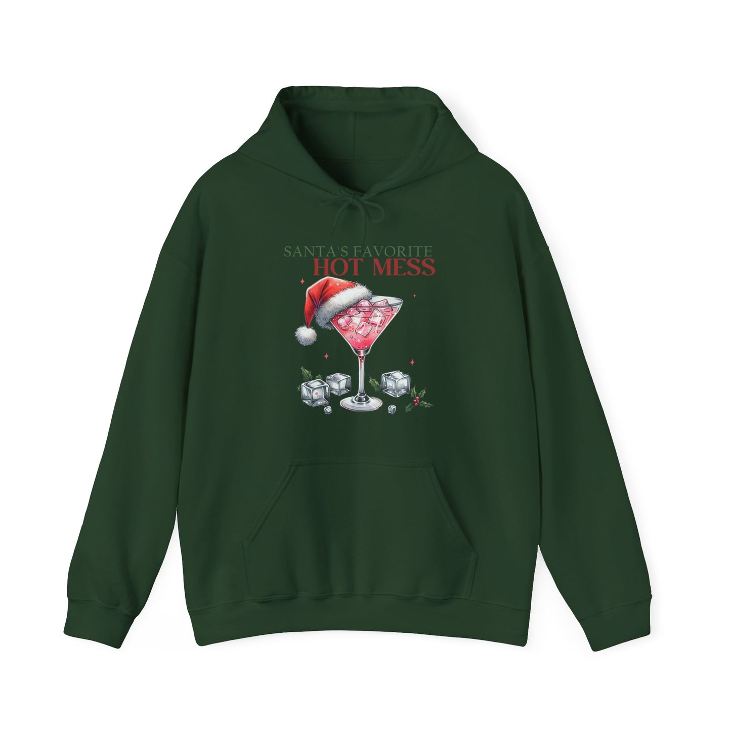 Christmas 'Hot Mess' Cocktail Hoodie — Funny Holiday Party Sweatshirt