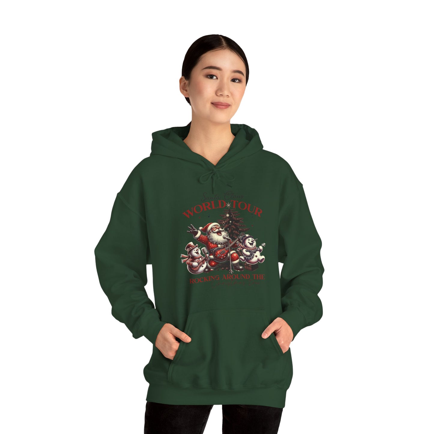 Santa Claus World Tour Hoodie — 'Rocking Around the' Christmas Sweatshirt