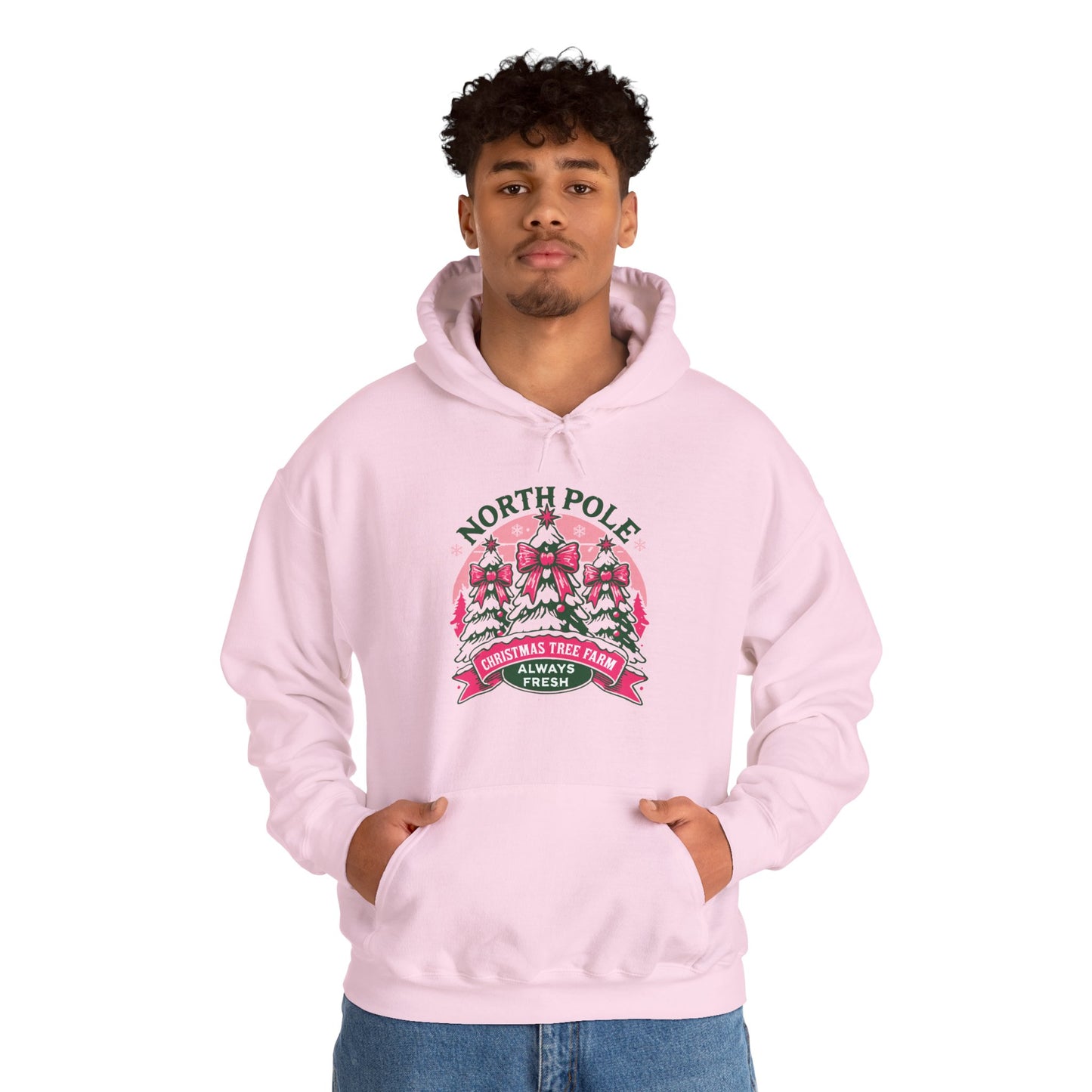 North Pole Christmas Tree Farm Hoodie - Vintage Holiday Winter Sweatshirt