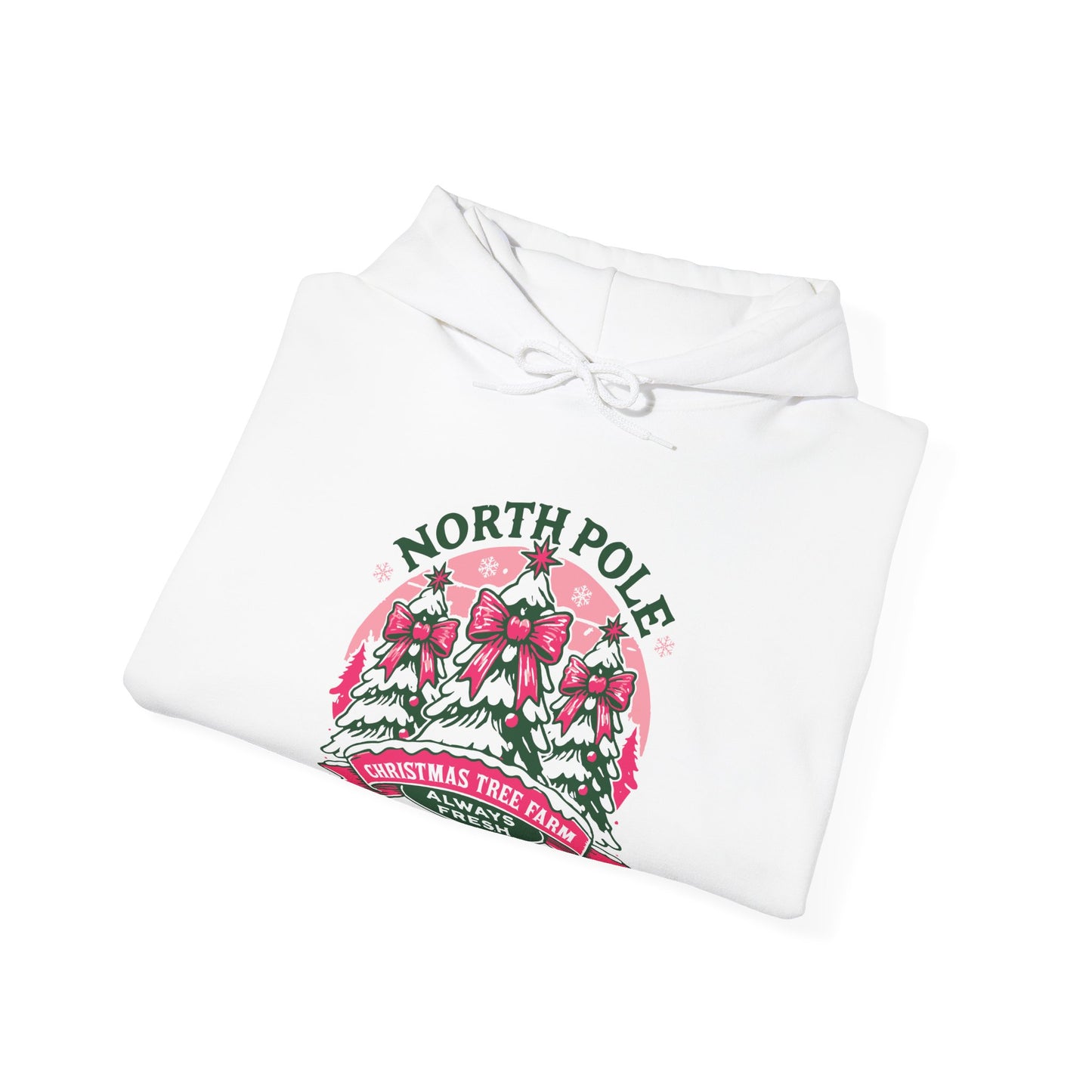 North Pole Christmas Tree Farm Hoodie - Vintage Holiday Winter Sweatshirt