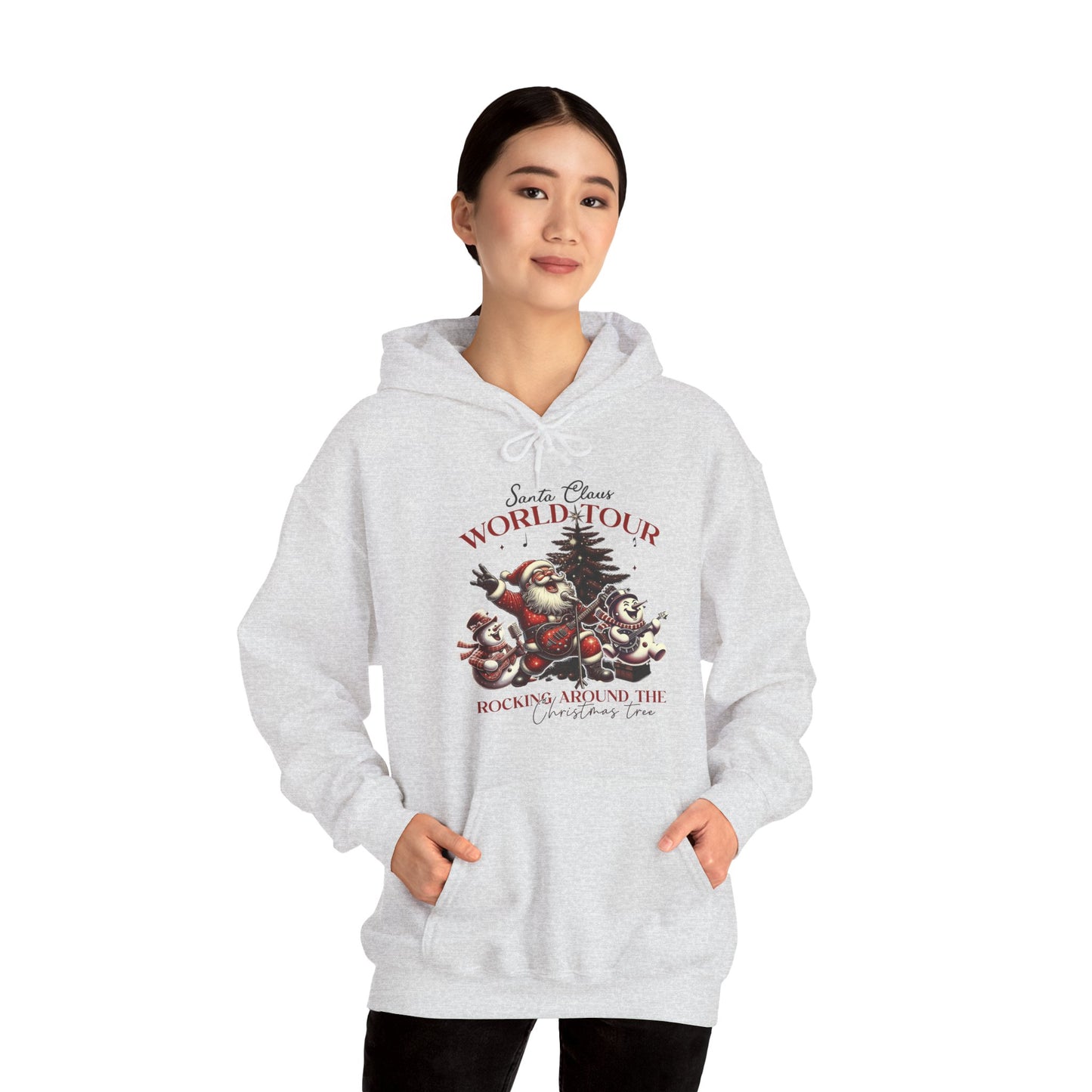 Santa Claus World Tour Hoodie — 'Rocking Around the' Christmas Sweatshirt
