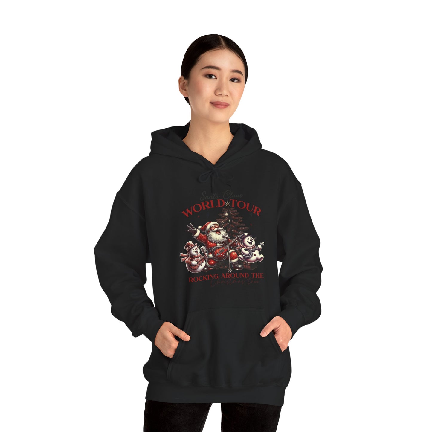 Santa Claus World Tour Hoodie — 'Rocking Around the' Christmas Sweatshirt