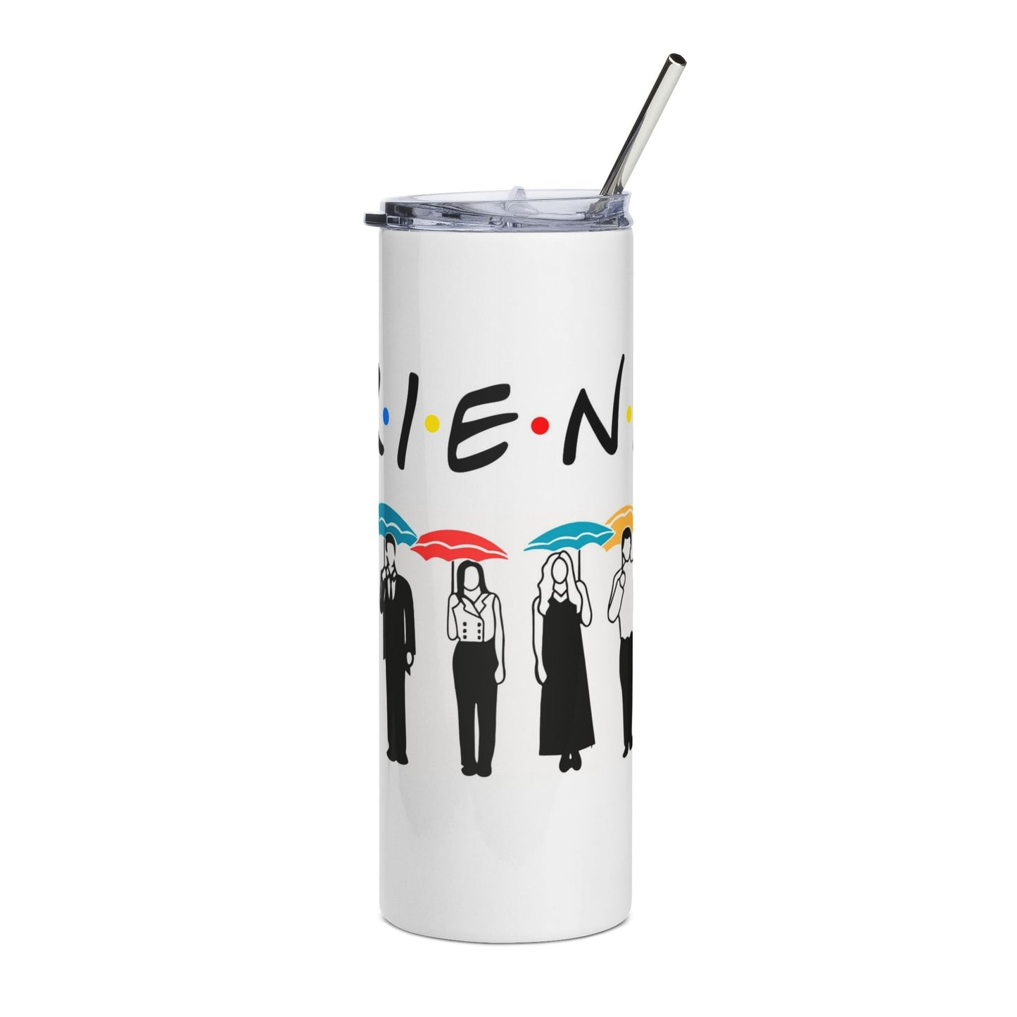Friends TV Show Stainless Steel 20oz Tumbler — Colorful Umbrella Cast Design