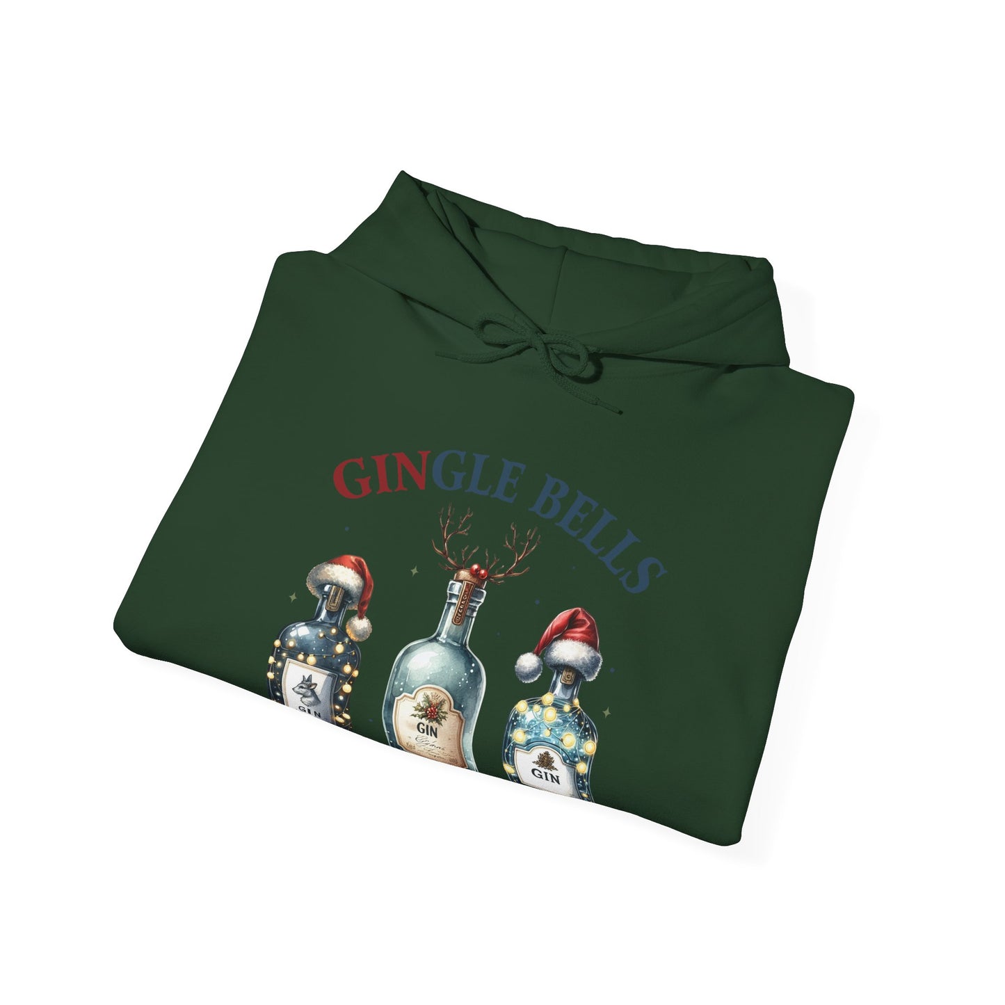 Hoodie — "Gingle Bells" Festive Bottle Christmas Hooded Sweatshirt