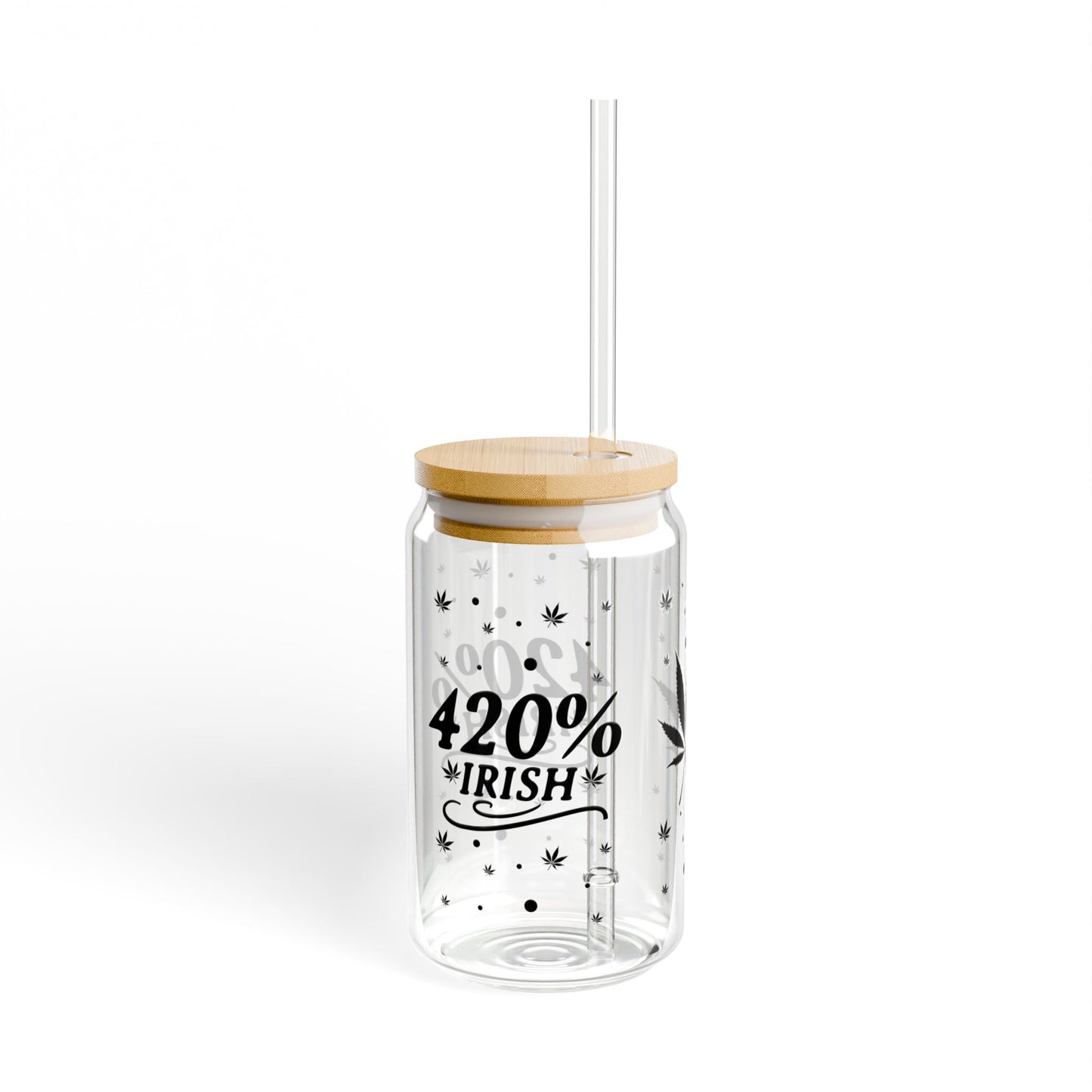 420% Irish 16oz Glass Sipper with Straw