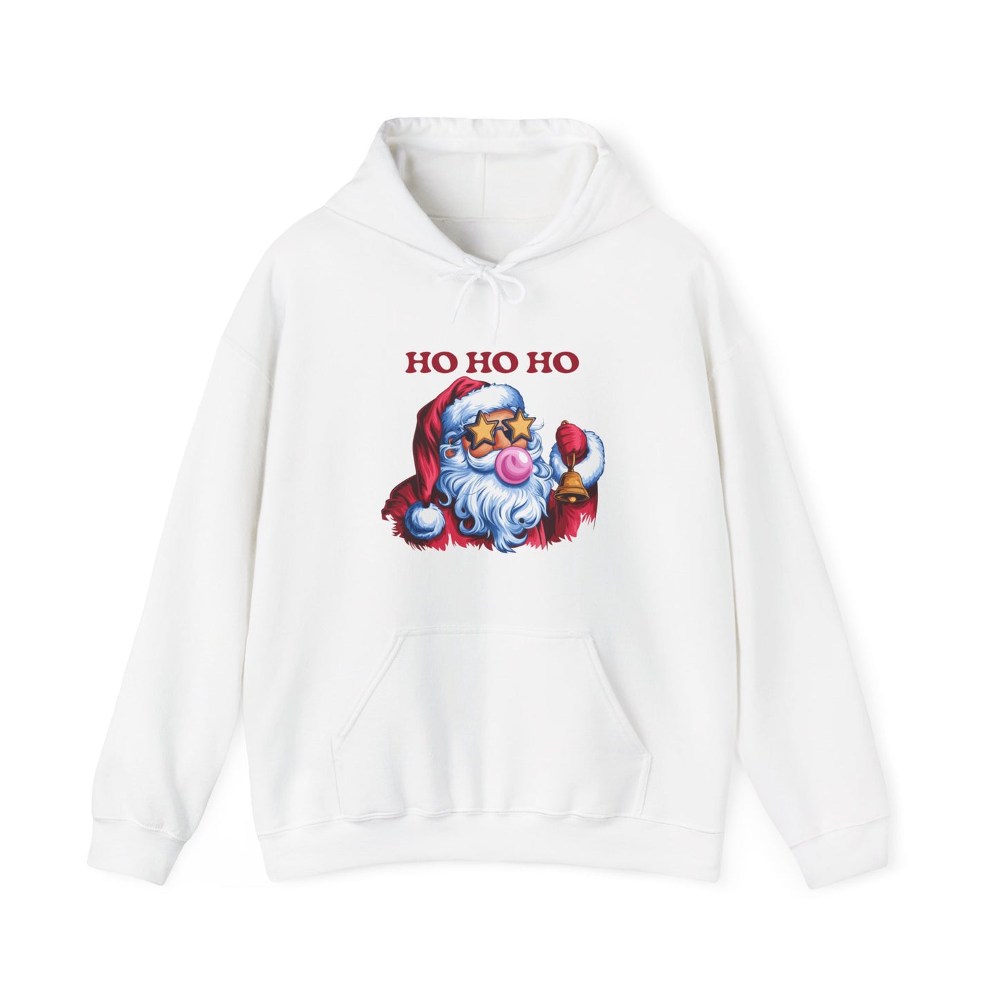 Santa 'Ho Ho Ho' Graphic Hoodie — Festive Retro Santa Pullover for Christmas