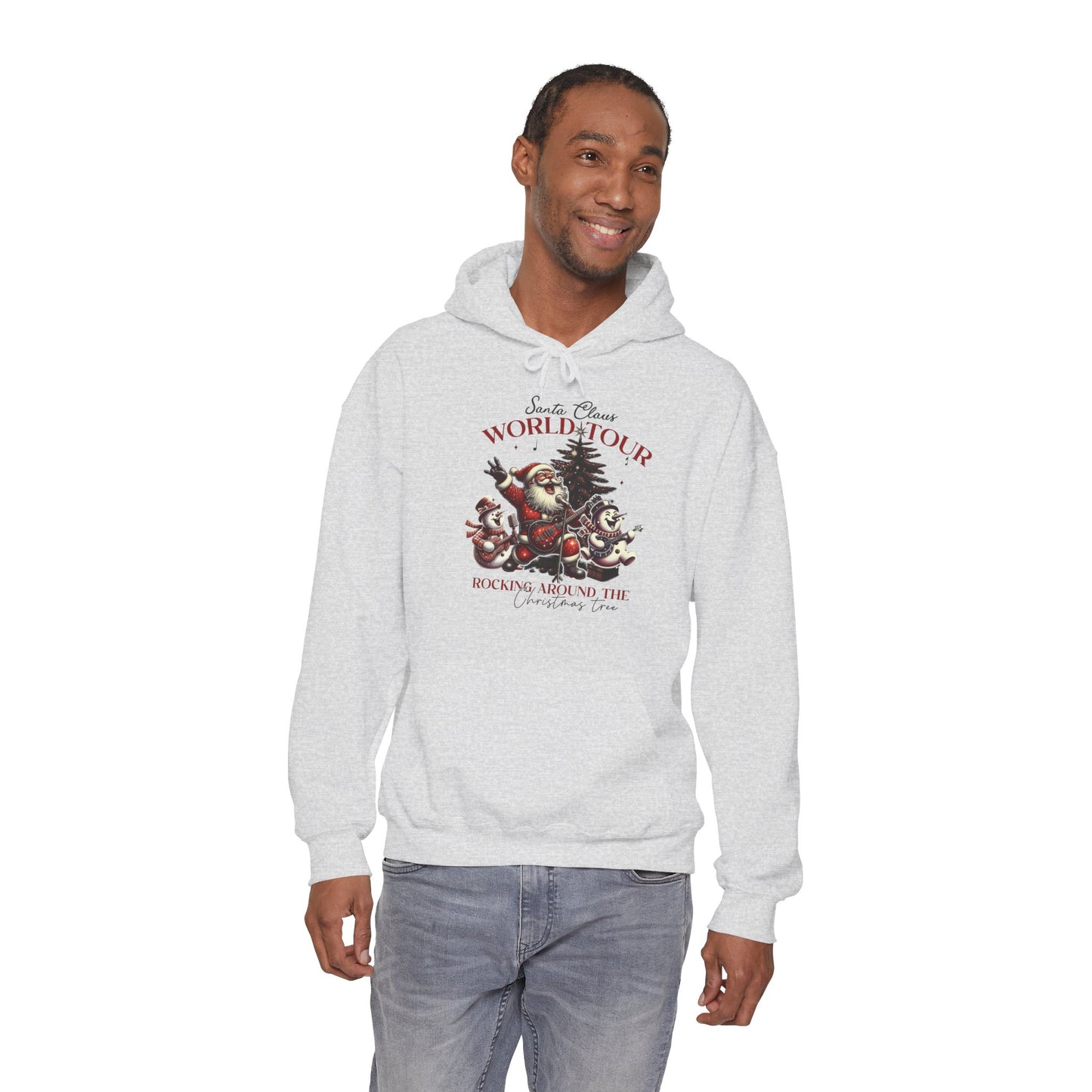 Santa Claus World Tour Hoodie — 'Rocking Around the' Christmas Sweatshirt