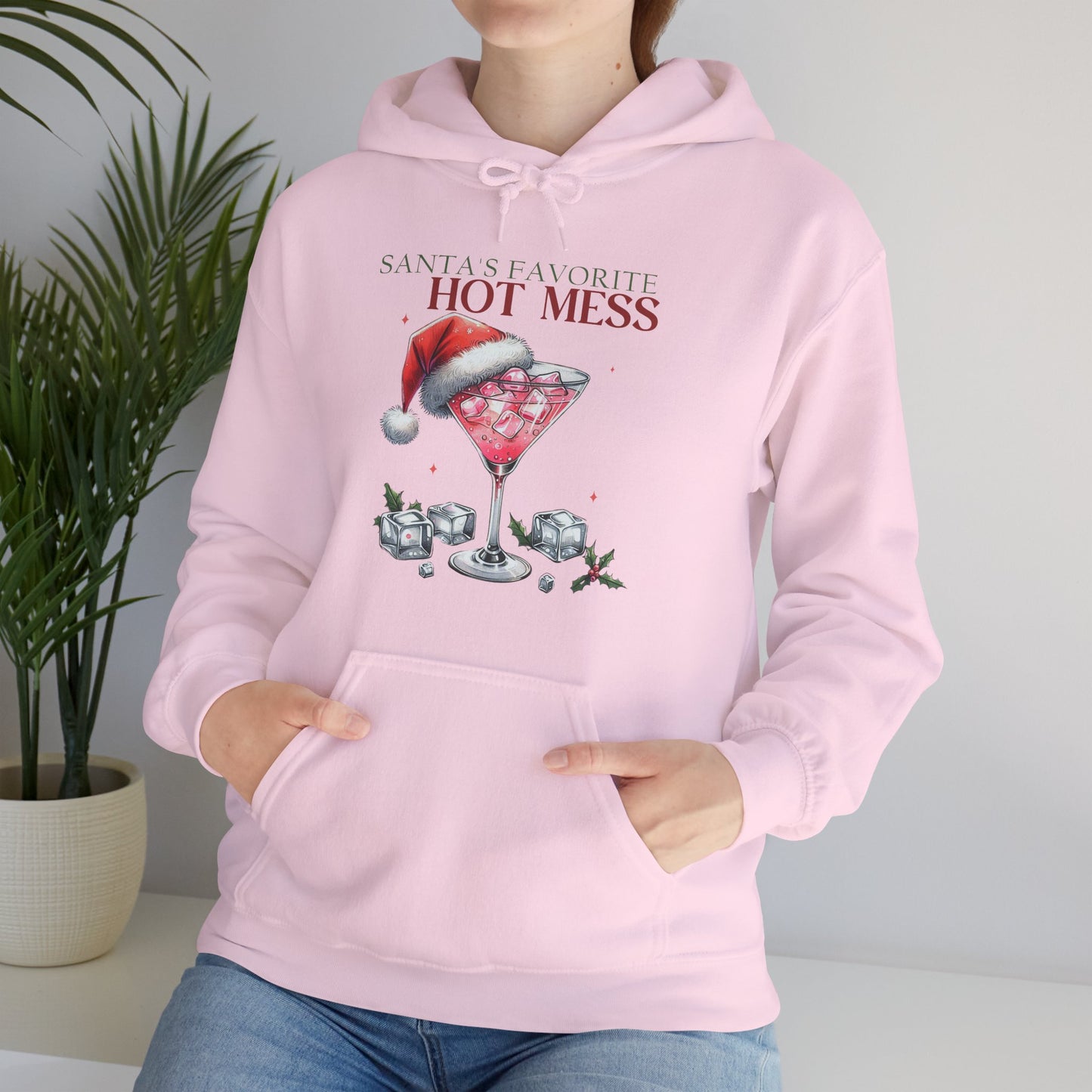 Christmas 'Hot Mess' Cocktail Hoodie — Funny Holiday Party Sweatshirt