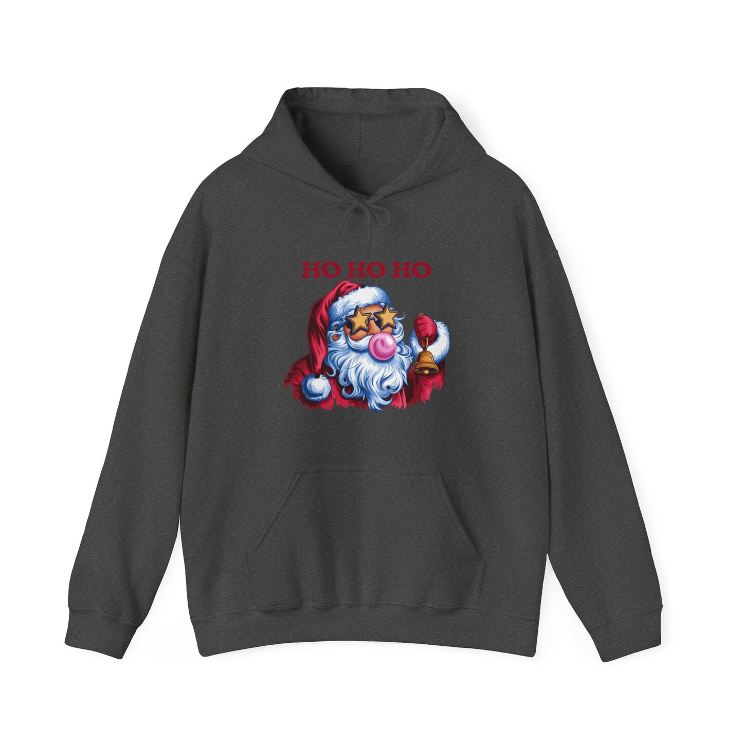 Santa 'Ho Ho Ho' Graphic Hoodie — Festive Retro Santa Pullover for Christmas