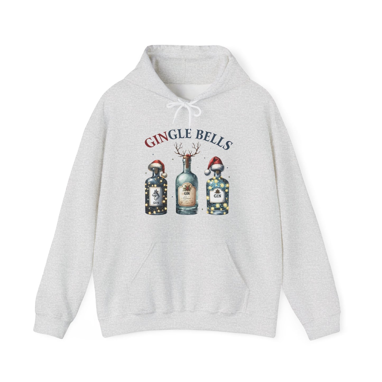 Hoodie — "Gingle Bells" Festive Bottle Christmas Hooded Sweatshirt