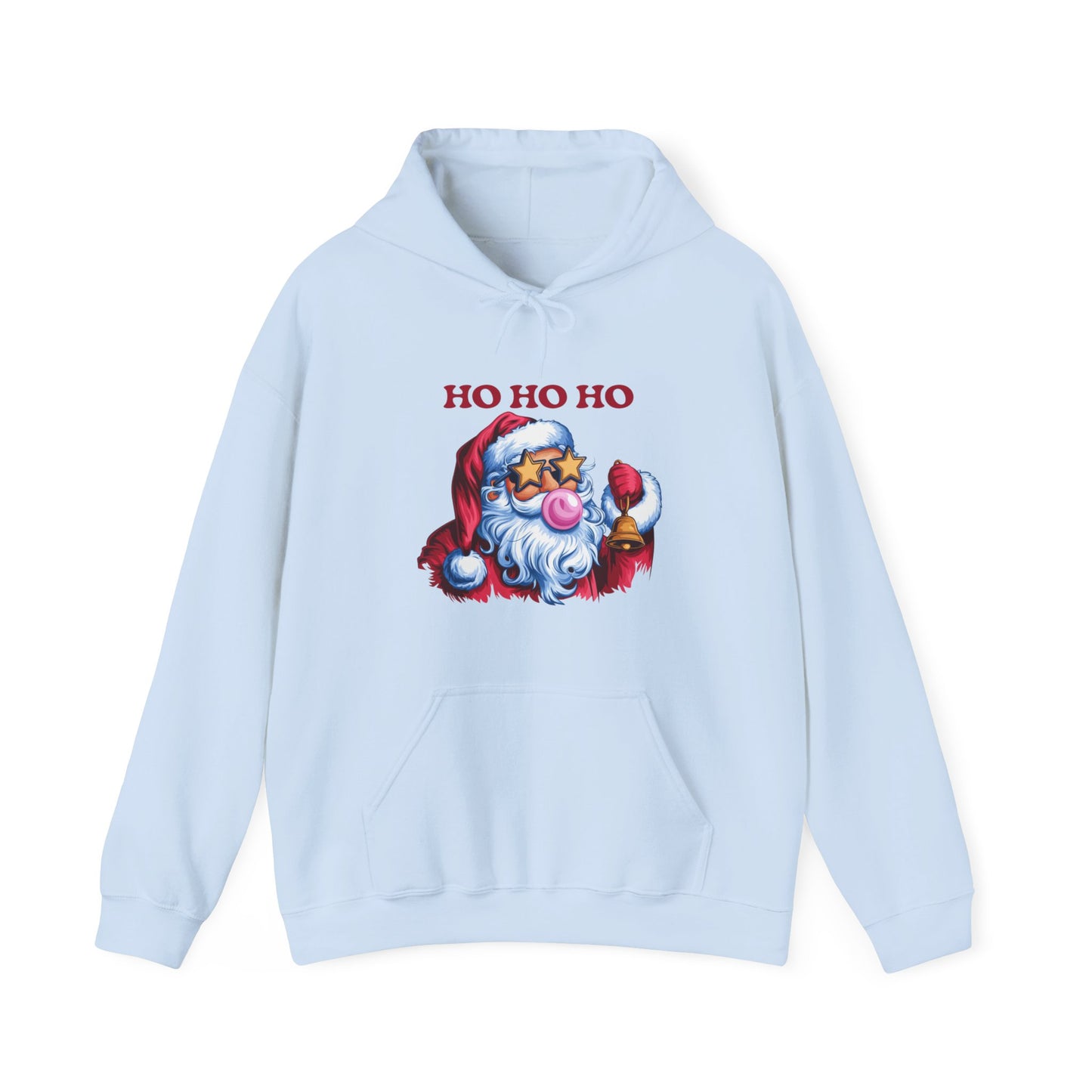 Santa 'Ho Ho Ho' Graphic Hoodie — Festive Retro Santa Pullover for Christmas