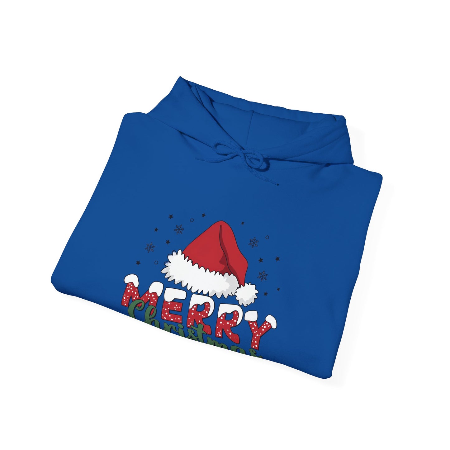 Christmas Hoodie - 'Merry Christmas' Santa Hat Holiday Sweatshirt