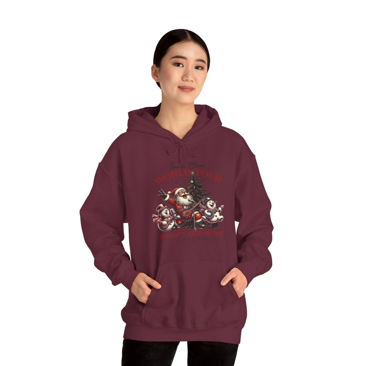 Santa Claus World Tour Hoodie — 'Rocking Around the' Christmas Sweatshirt
