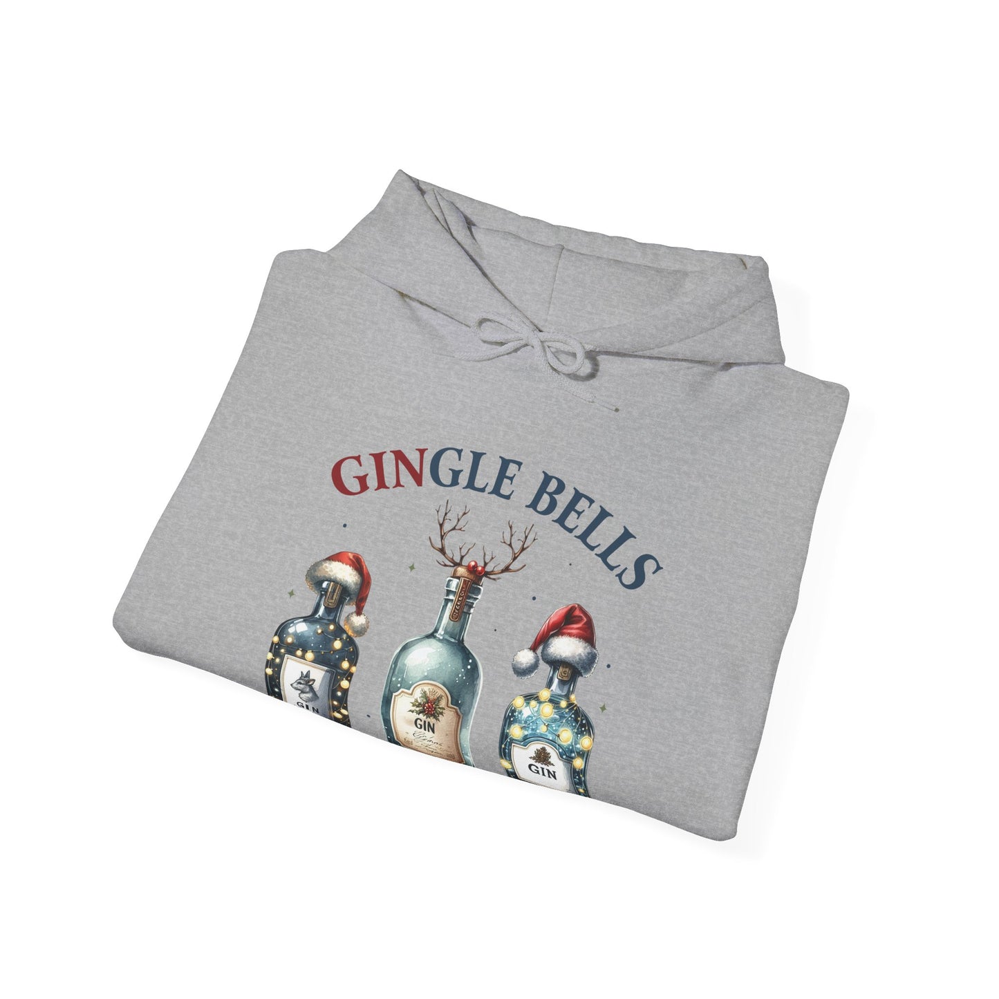 Hoodie — "Gingle Bells" Festive Bottle Christmas Hooded Sweatshirt