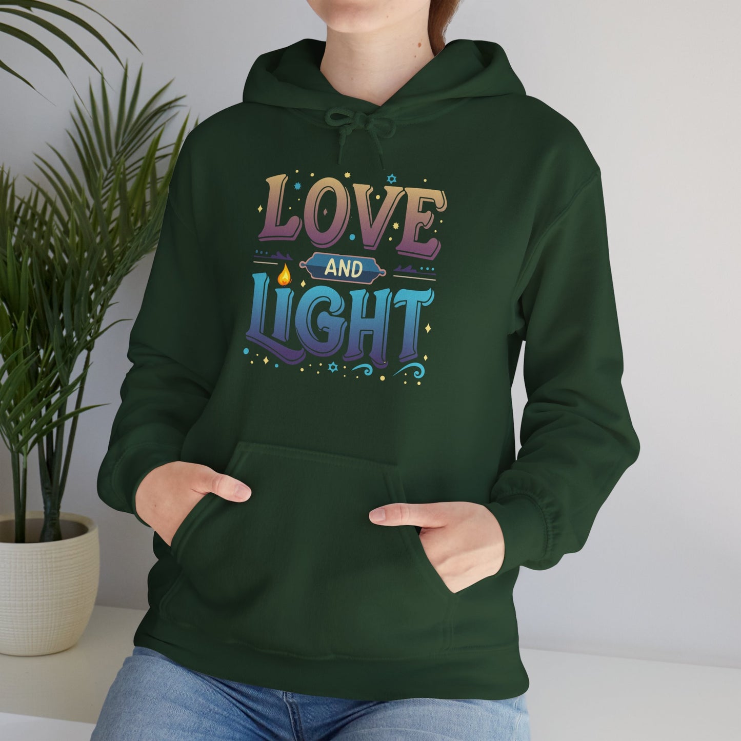 Love and Light Hoodie – Positive Message Pullover for Spiritual & Mindful Living